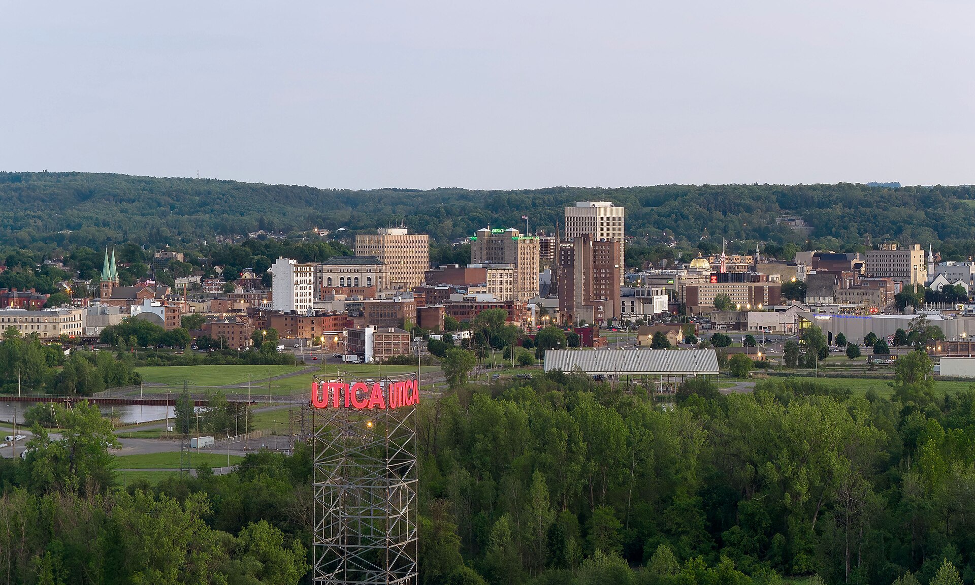 Skyline view of downtown Utica, New York, pictured in 2026.