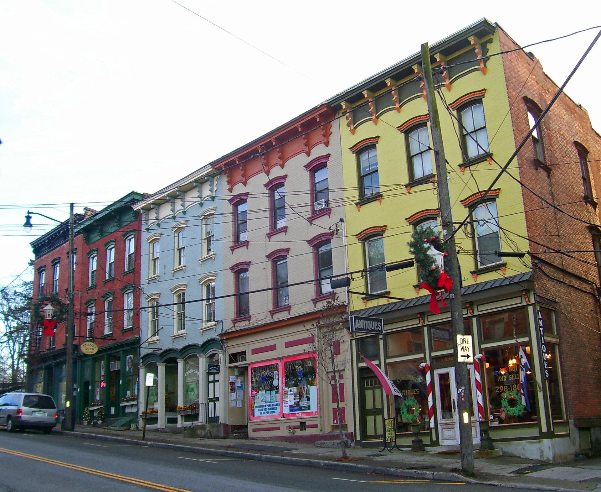 Buildings in downtown Wappingers Falls, NY, USA, part of the Wappingers Falls Historic District — New York