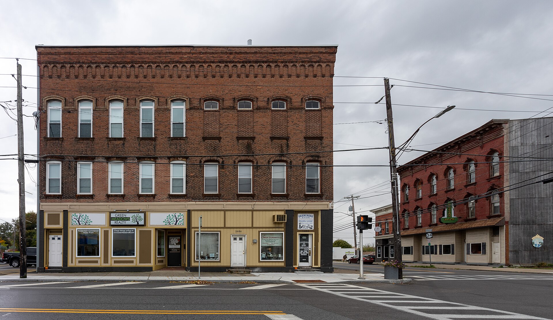 Buildings at Brutus and Seneca Street, downtown Weedsport, New York