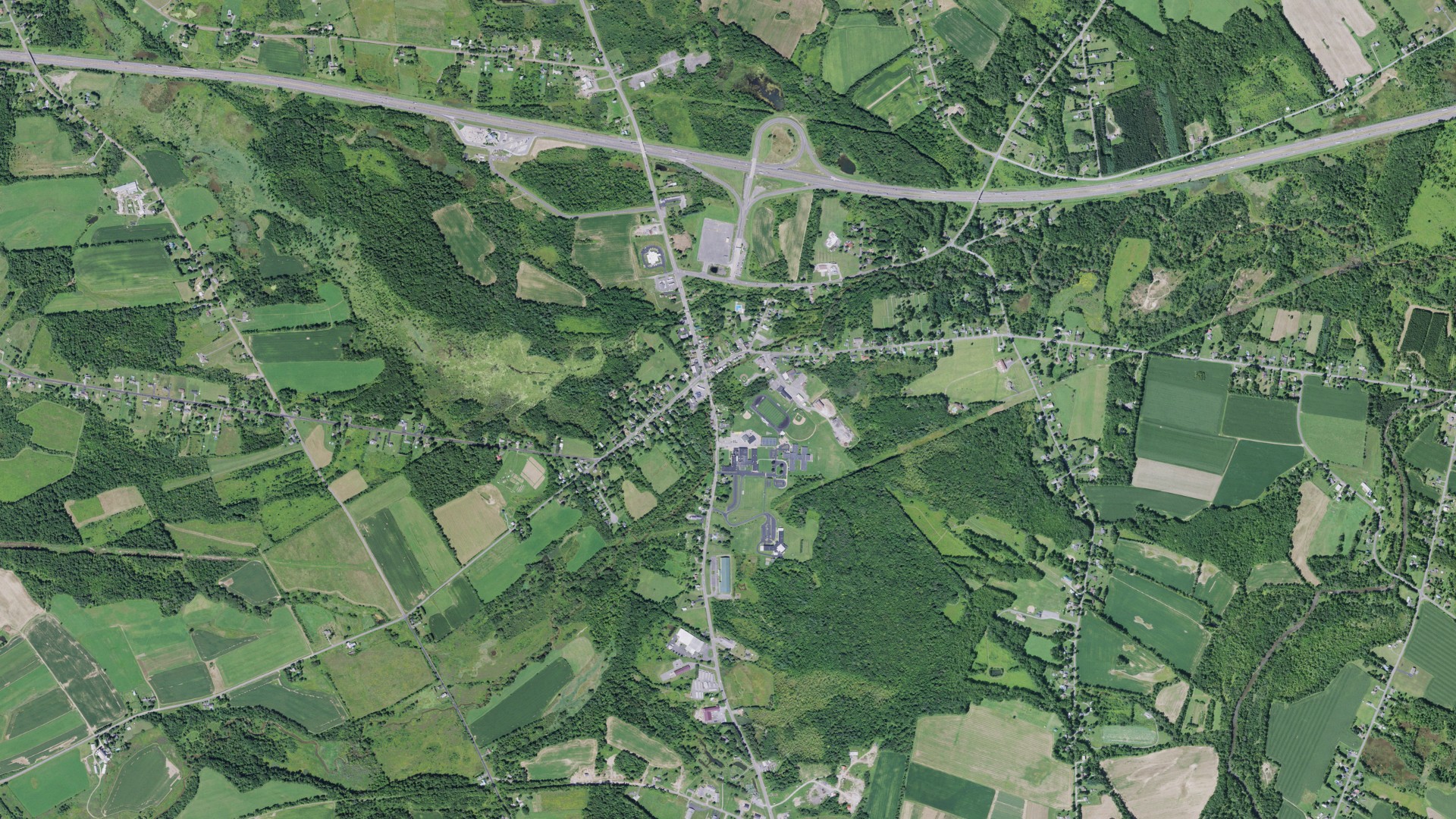 Aerial view of land around Westmoreland, New York