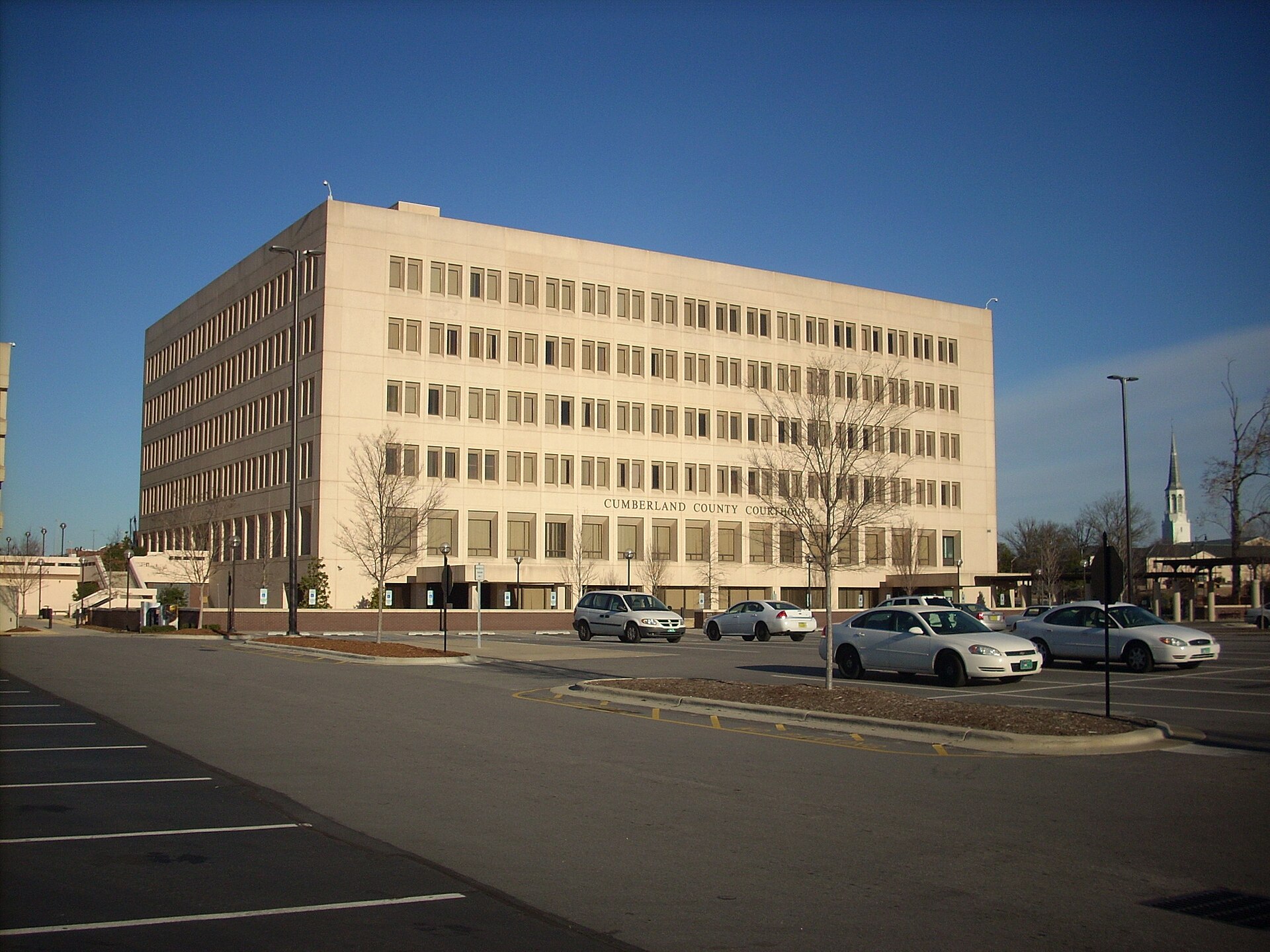 Rear view of the Cumberland County Courthouse in Fayetteville, NC — North Carolina