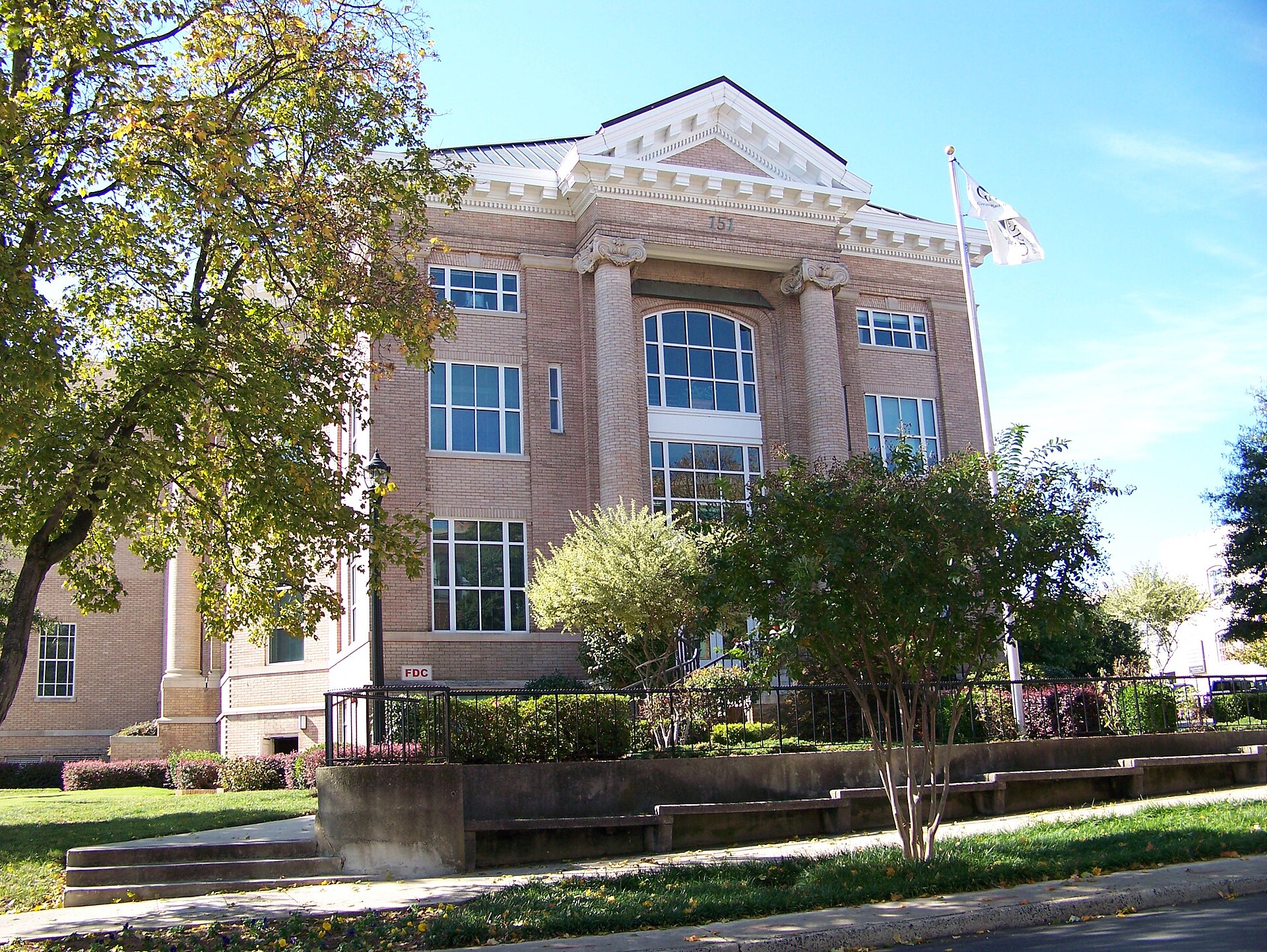 1910 Gaston County Courthouse, listed on the National Register of Historic Places (NRHP). It is located in the Downtown Gastonia Historic District, which is also listed on the NRHP. — North Carolina