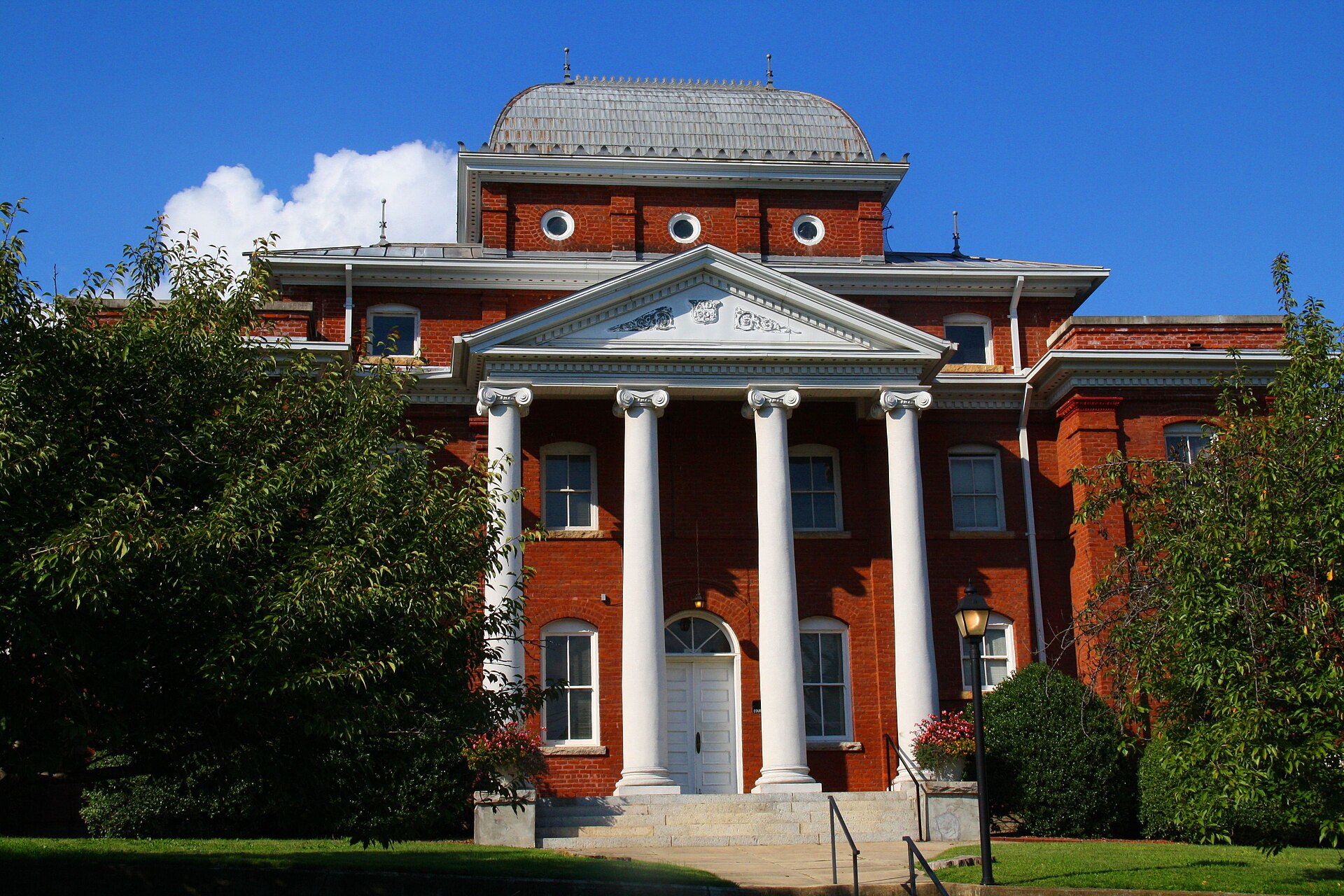 The historic district of Danbury contains many fine old buildings, of which this one on Main Street is probably the most prominent. — North Carolina