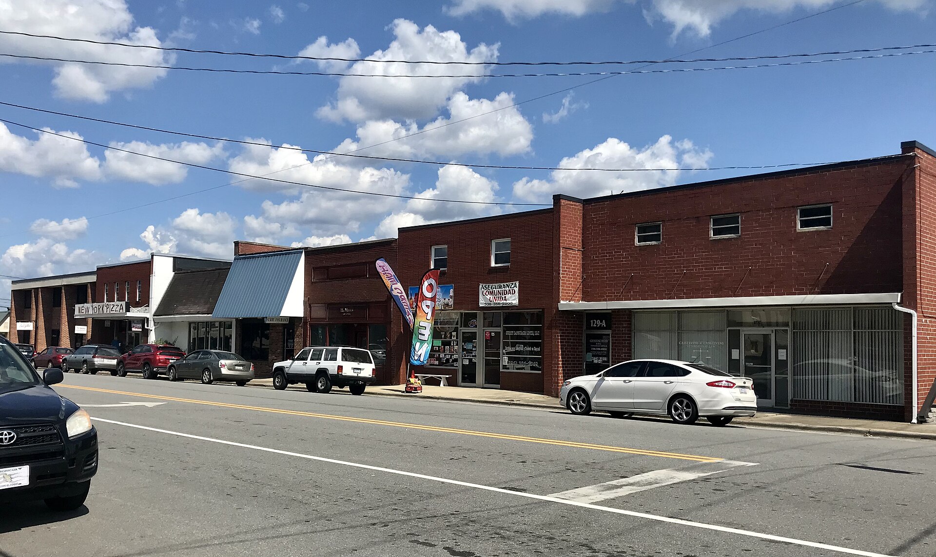 Stores along West Atkins Street in downtown Dobson — North Carolina