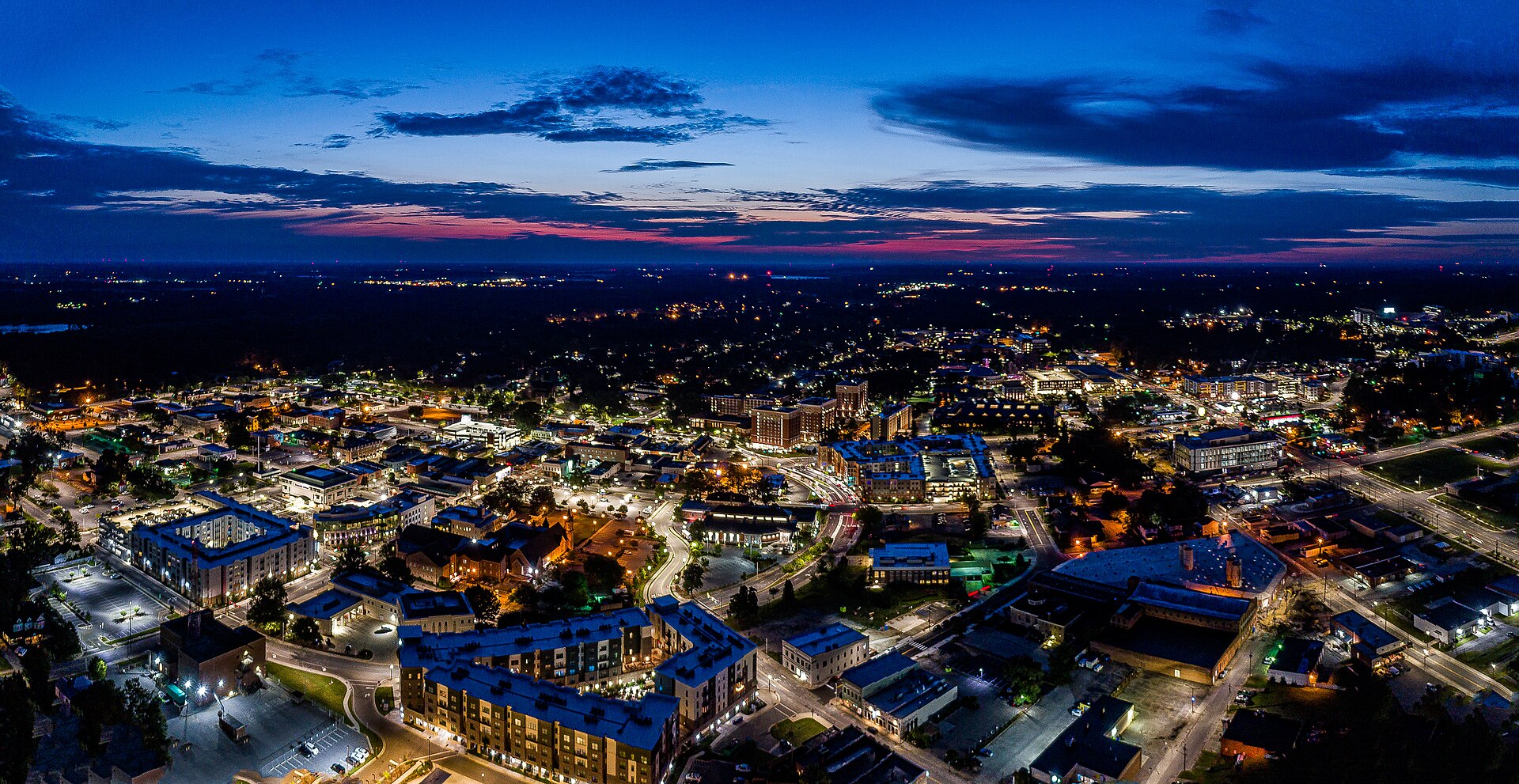 Central Greenville seen during sunrise — North Carolina