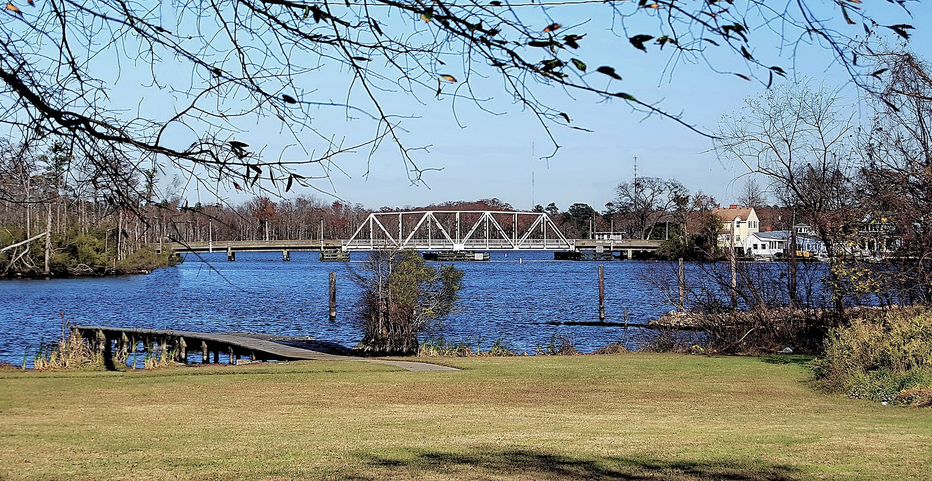 The Perquimans River and the "S" Bridge. Perquimans County, North Carolina. — Hertford, North Carolina
