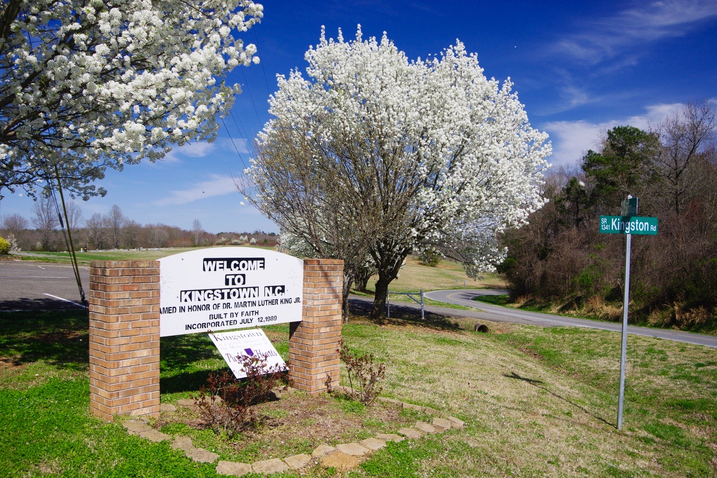 Welcome sign in Kingstown, North Carolina, United States