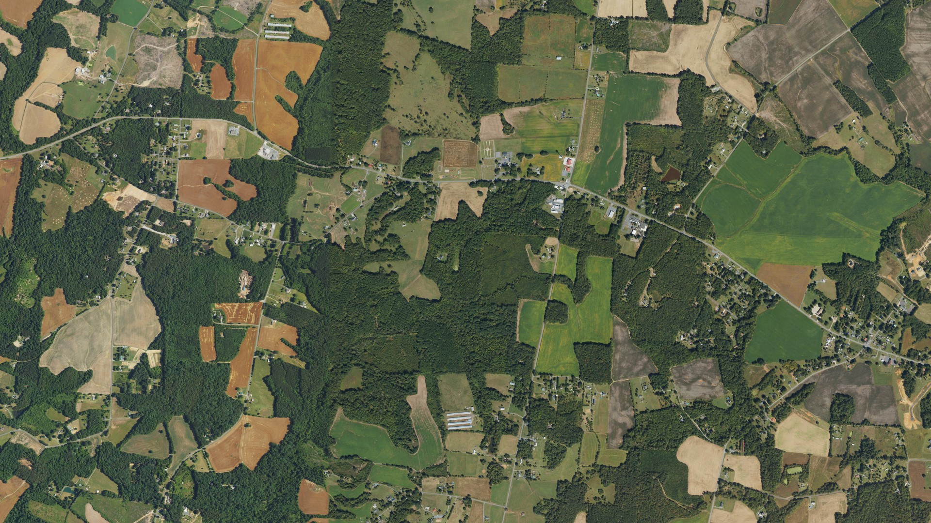 Natural-color aerial photograph of land around Millingport, North Carolina