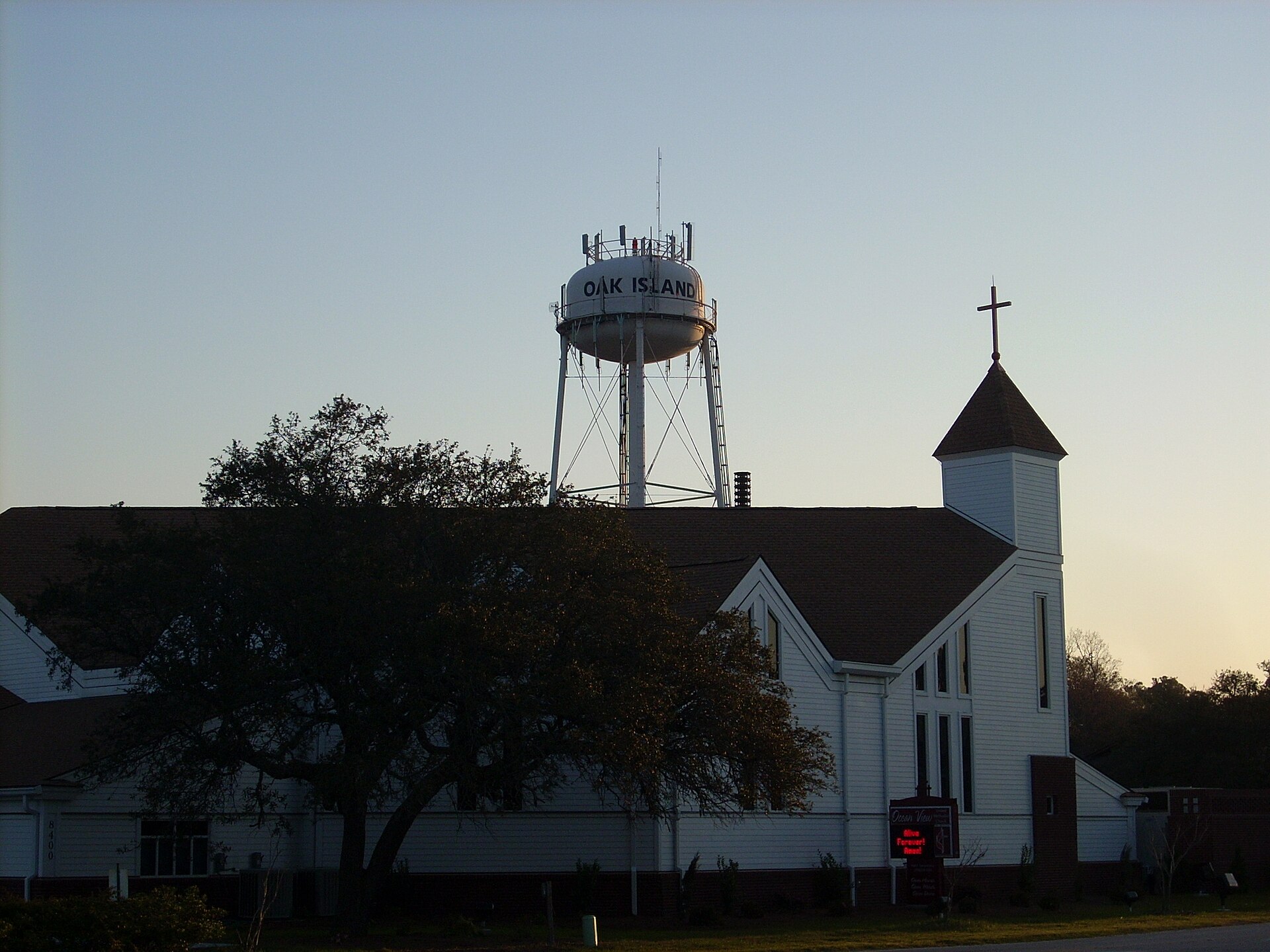 Water tower at Oak Island Beach, North Carolina