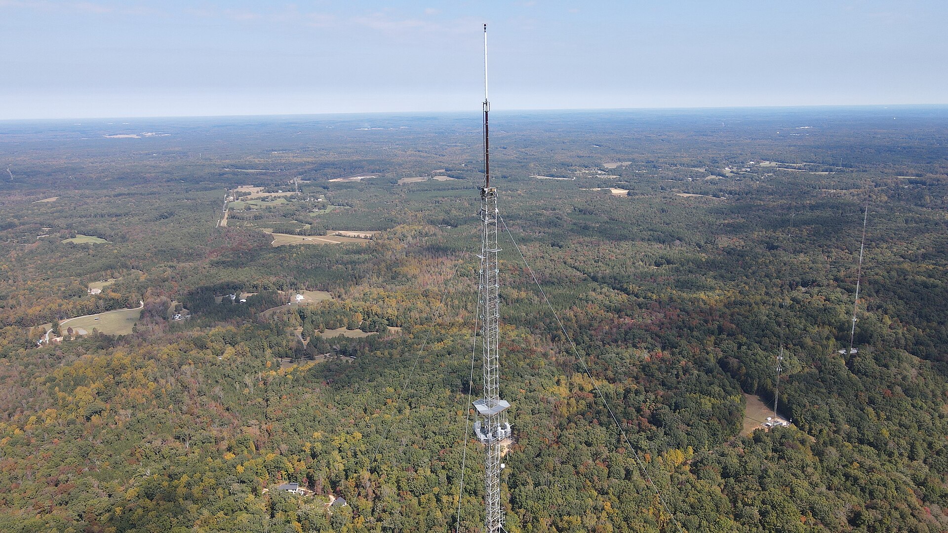 Drone photo of WUNC radio tower in Pittsboro NC — North Carolina