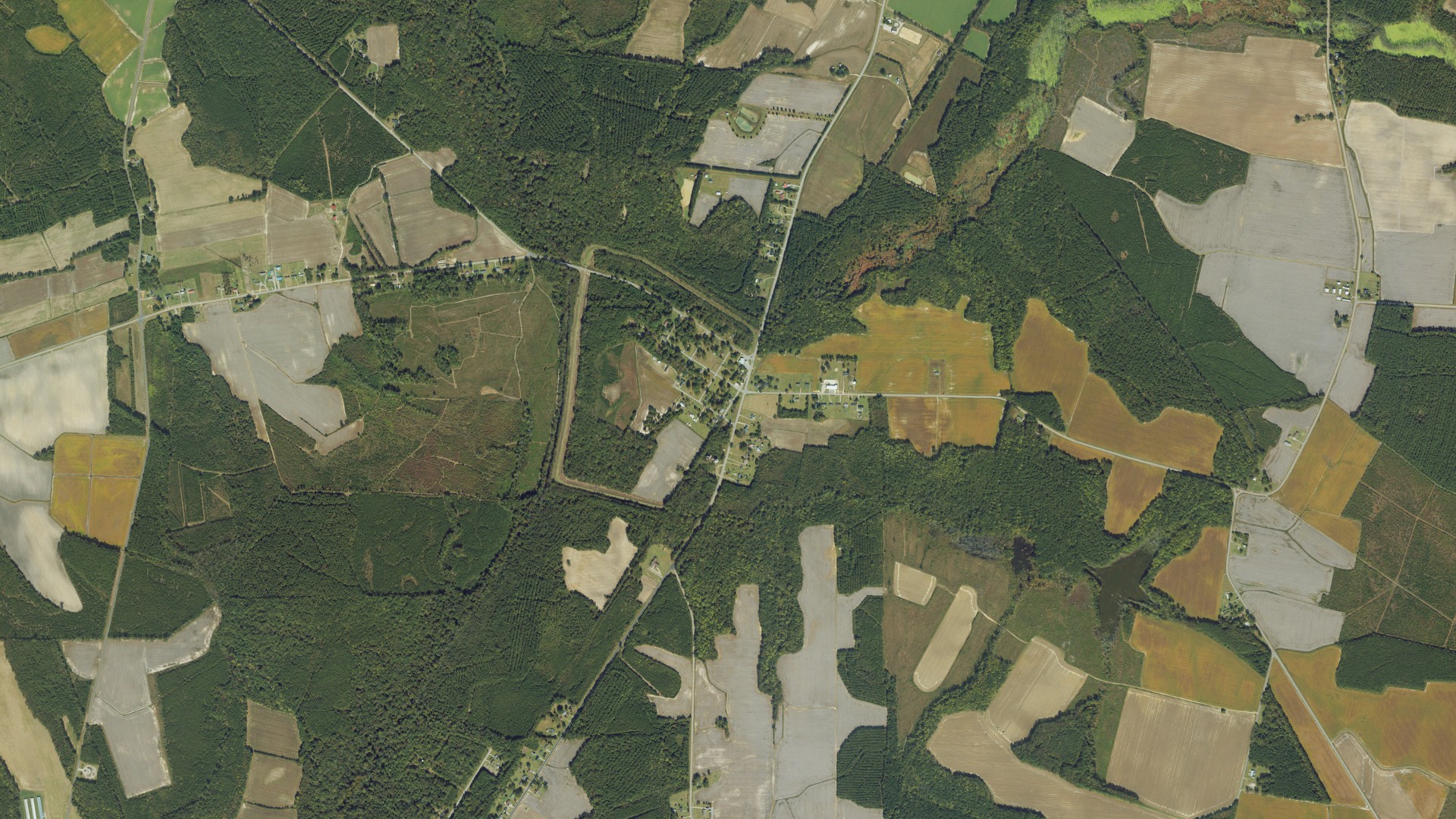 Natural-color aerial photograph of land around Speed, North Carolina
