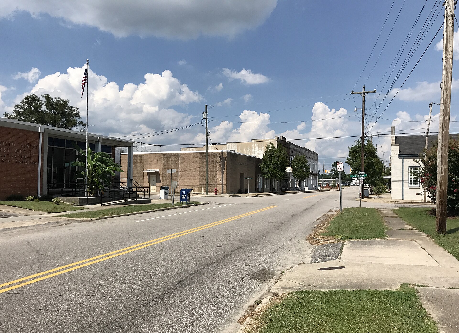 Downtown Stantonsburg; post office is left-most building — North Carolina