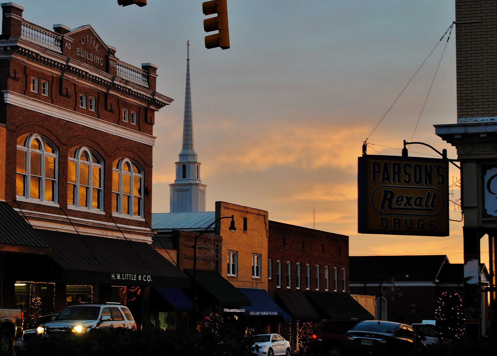 This picture was taken of Uptown Wadesboro in December 2014. — North Carolina
