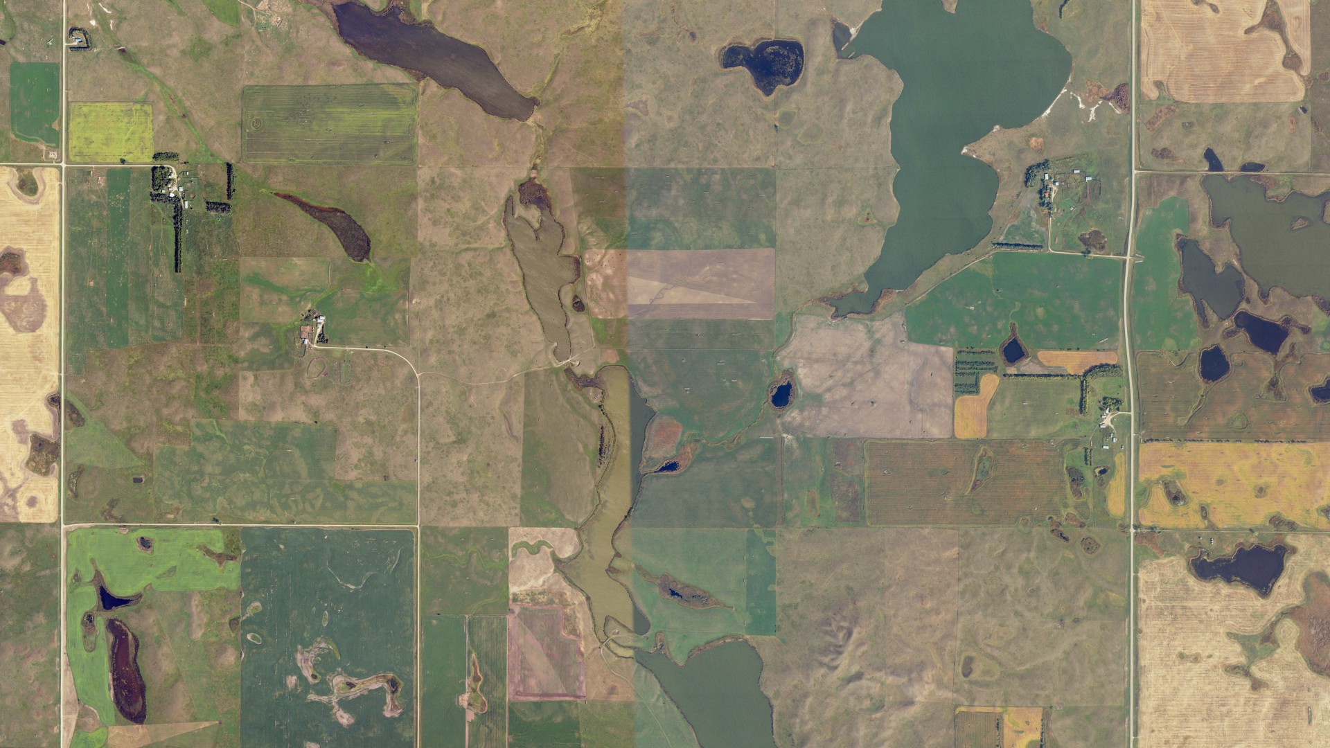 Aerial view of land around Richmond, North Dakota