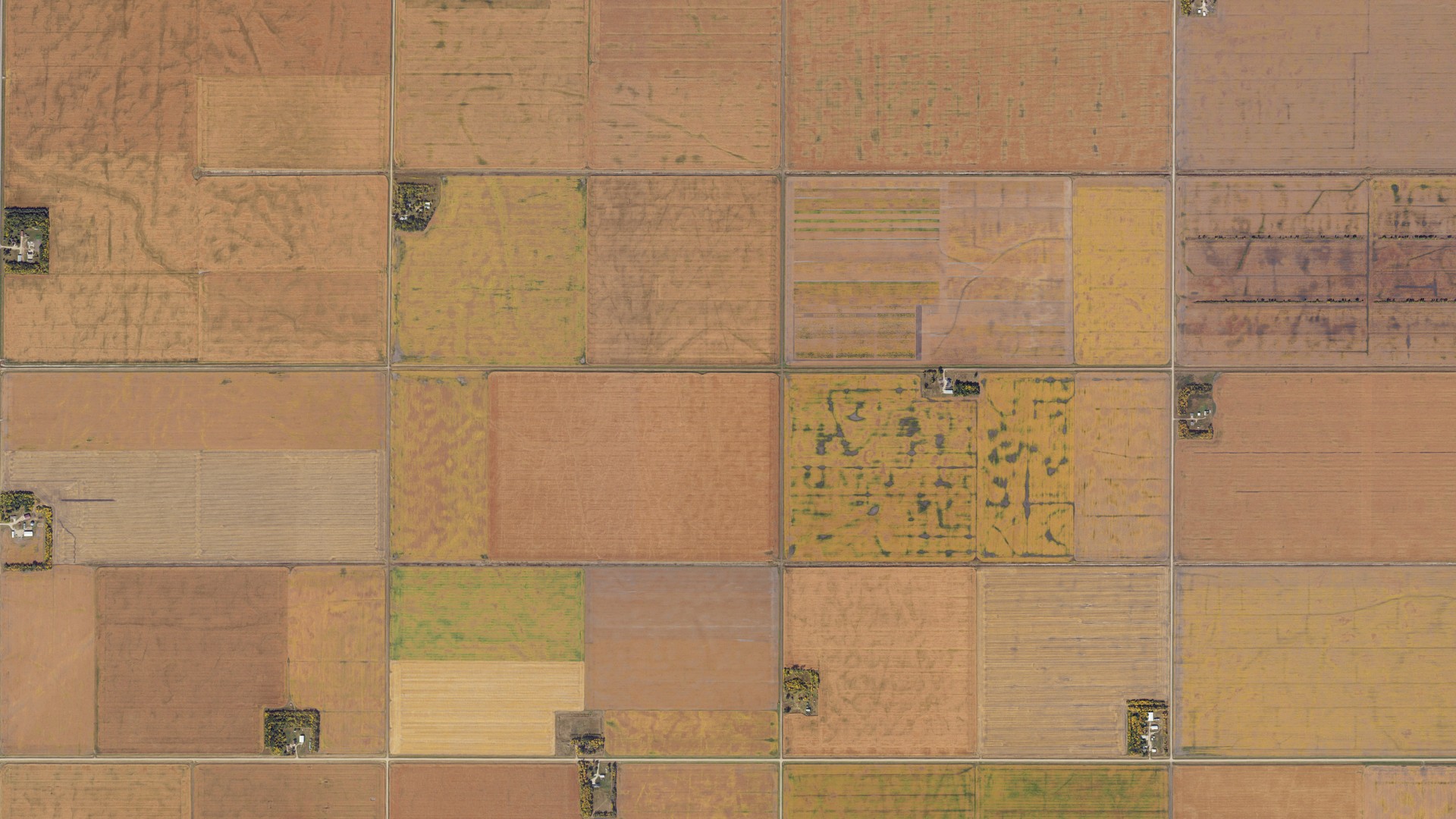 Aerial view of land around Berlin, North Dakota