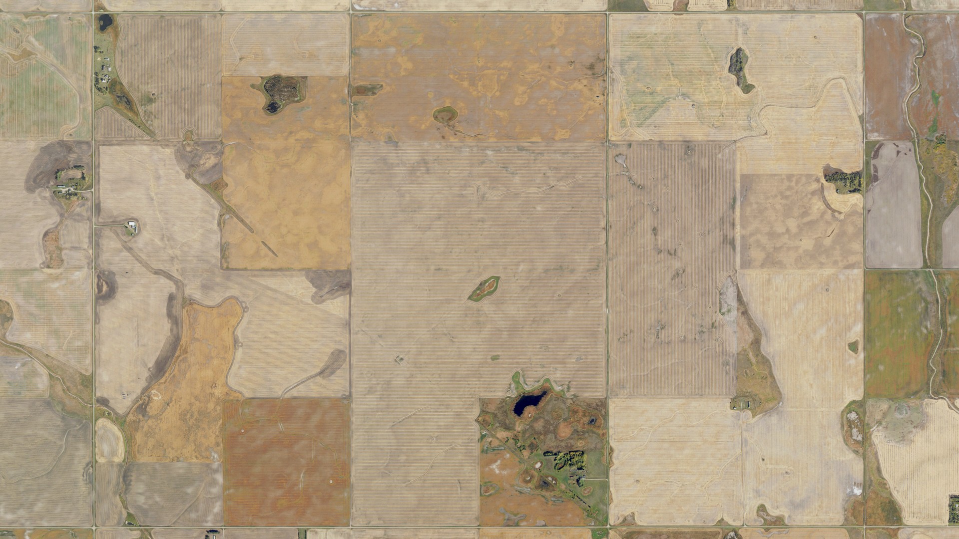 Aerial view of land around South Dresden, North Dakota