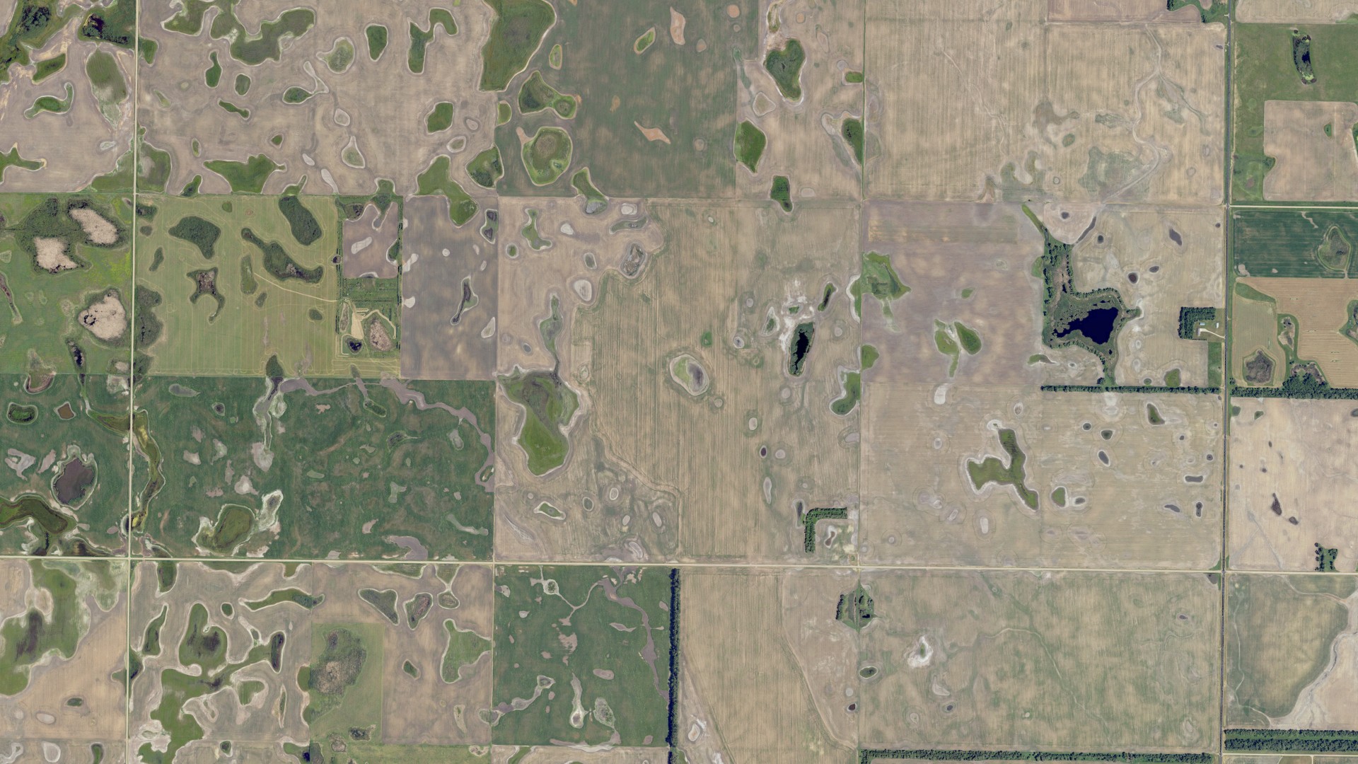 Aerial view of land around Porter, North Dakota