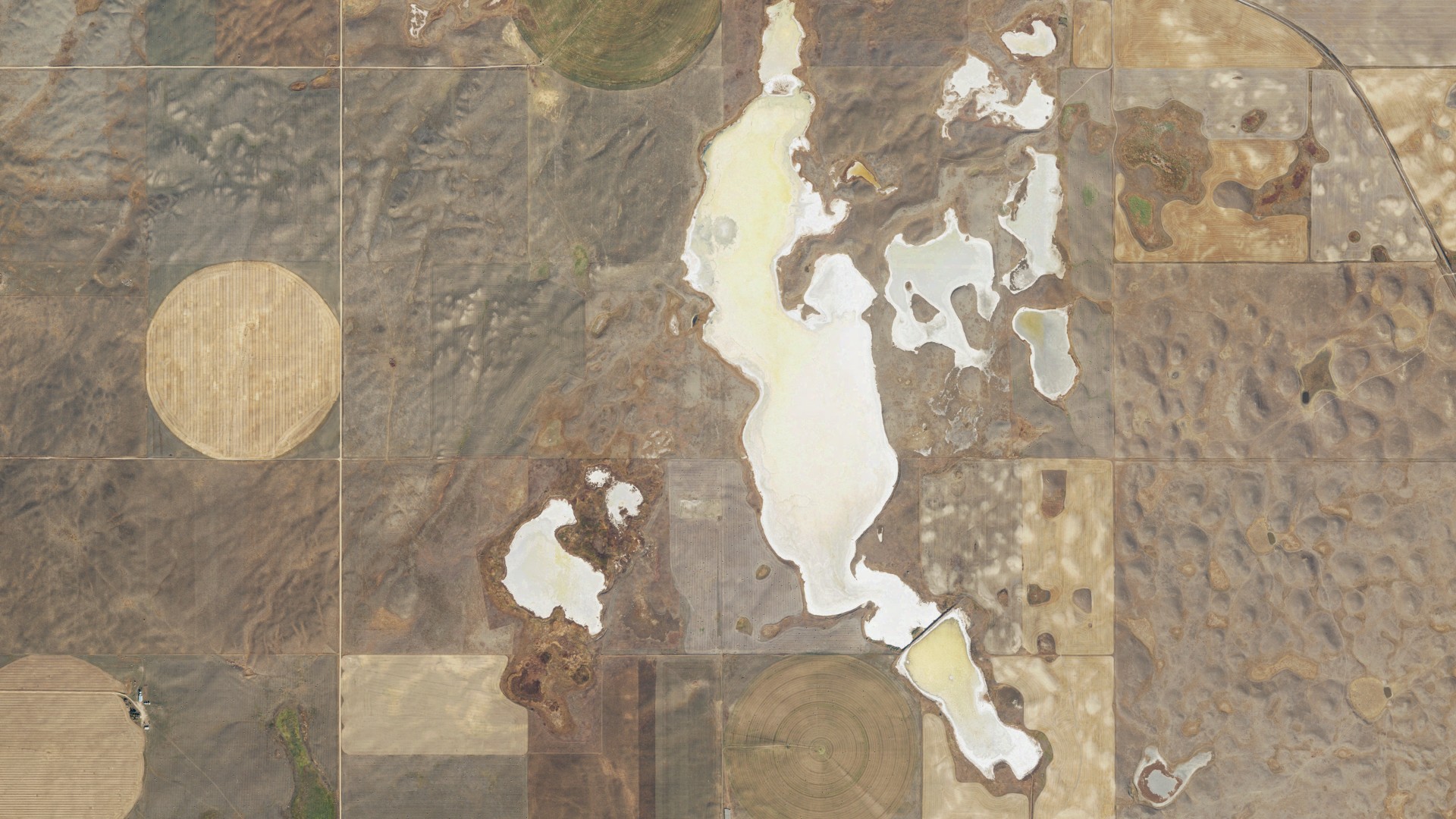 Natural-color aerial photograph of land around Westby, North Dakota