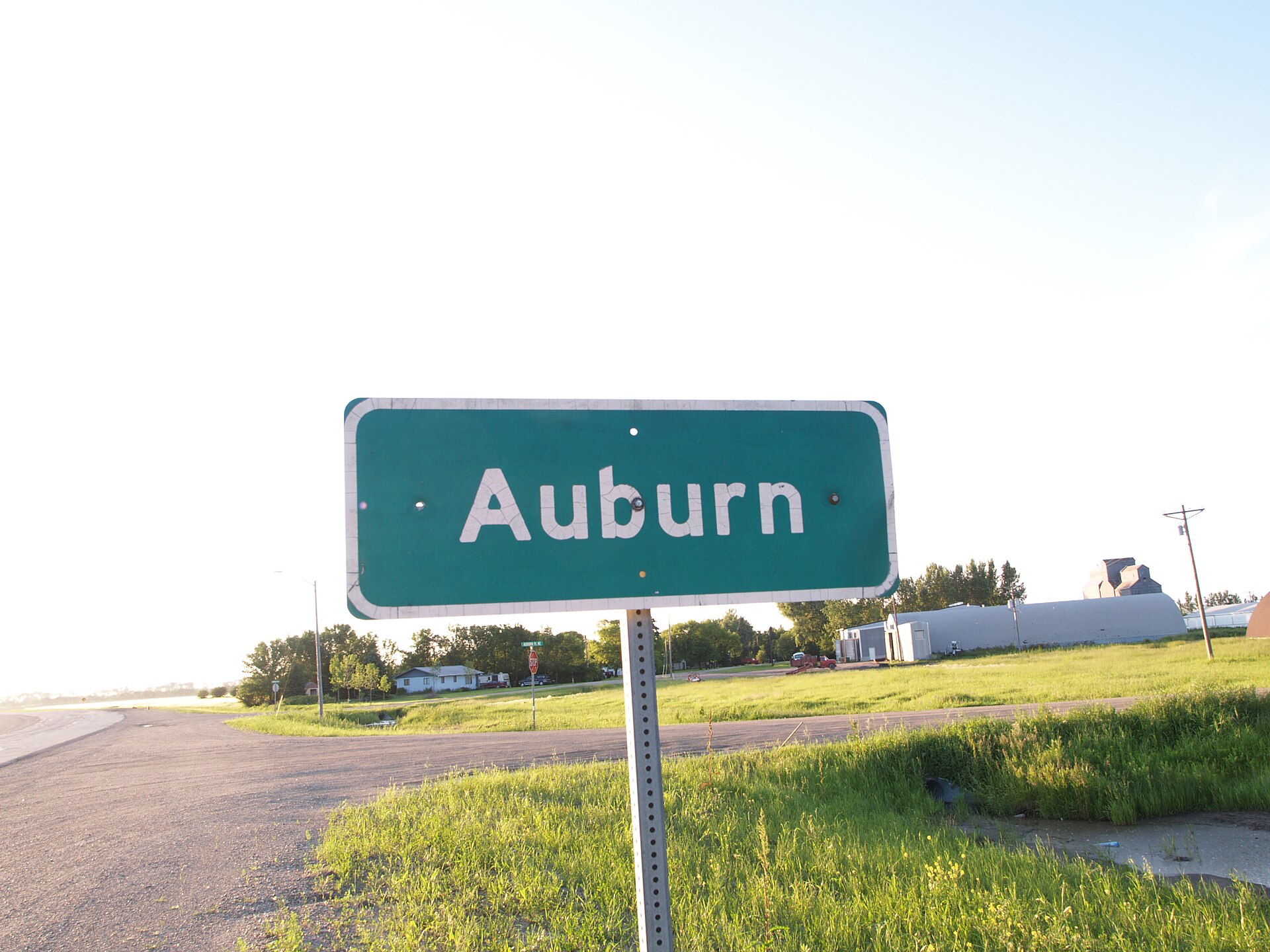 Sign for w:Auburn, North Dakota. From everydot.com
