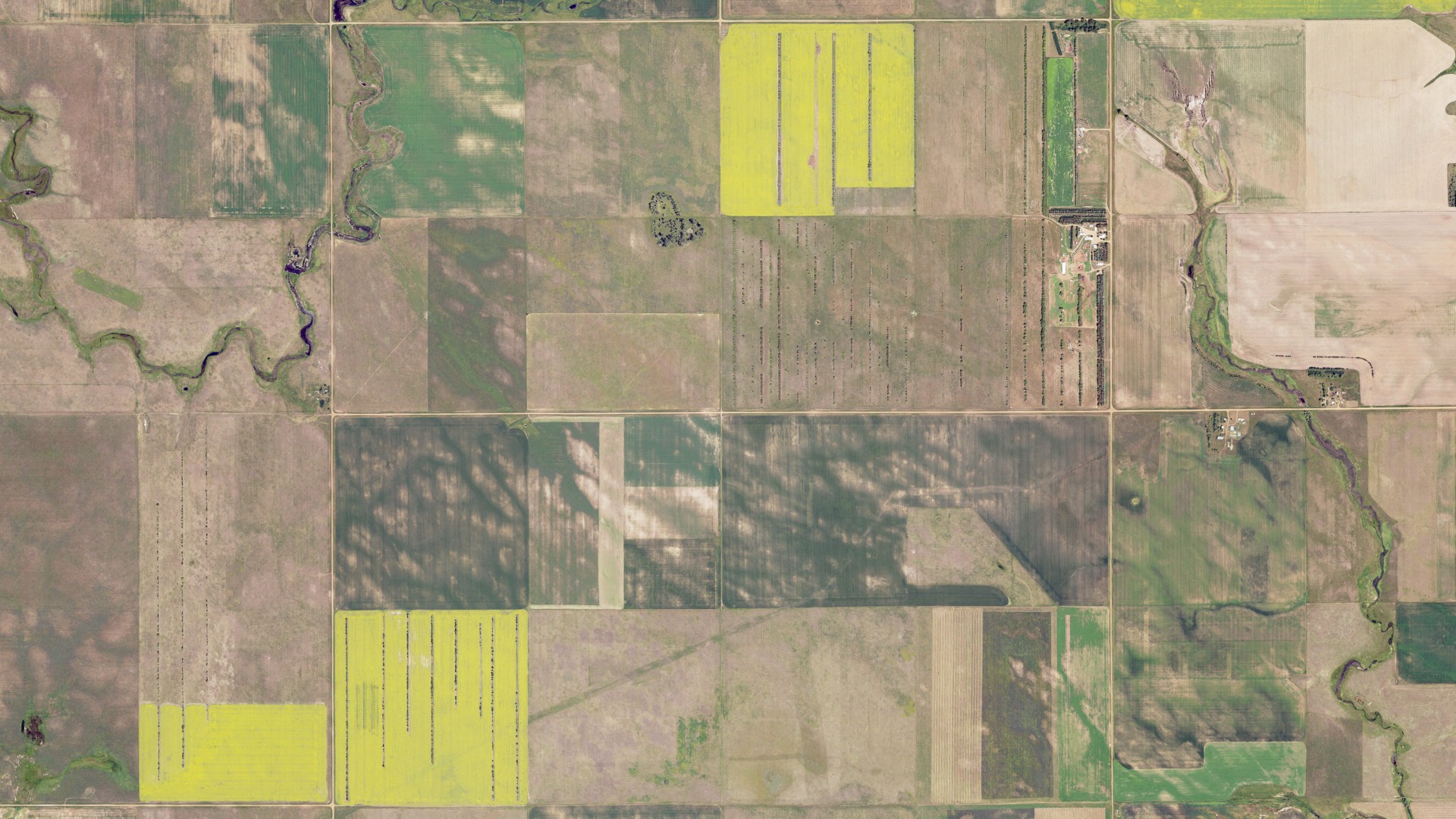 Natural-color aerial photograph of land around Black Butte, North Dakota