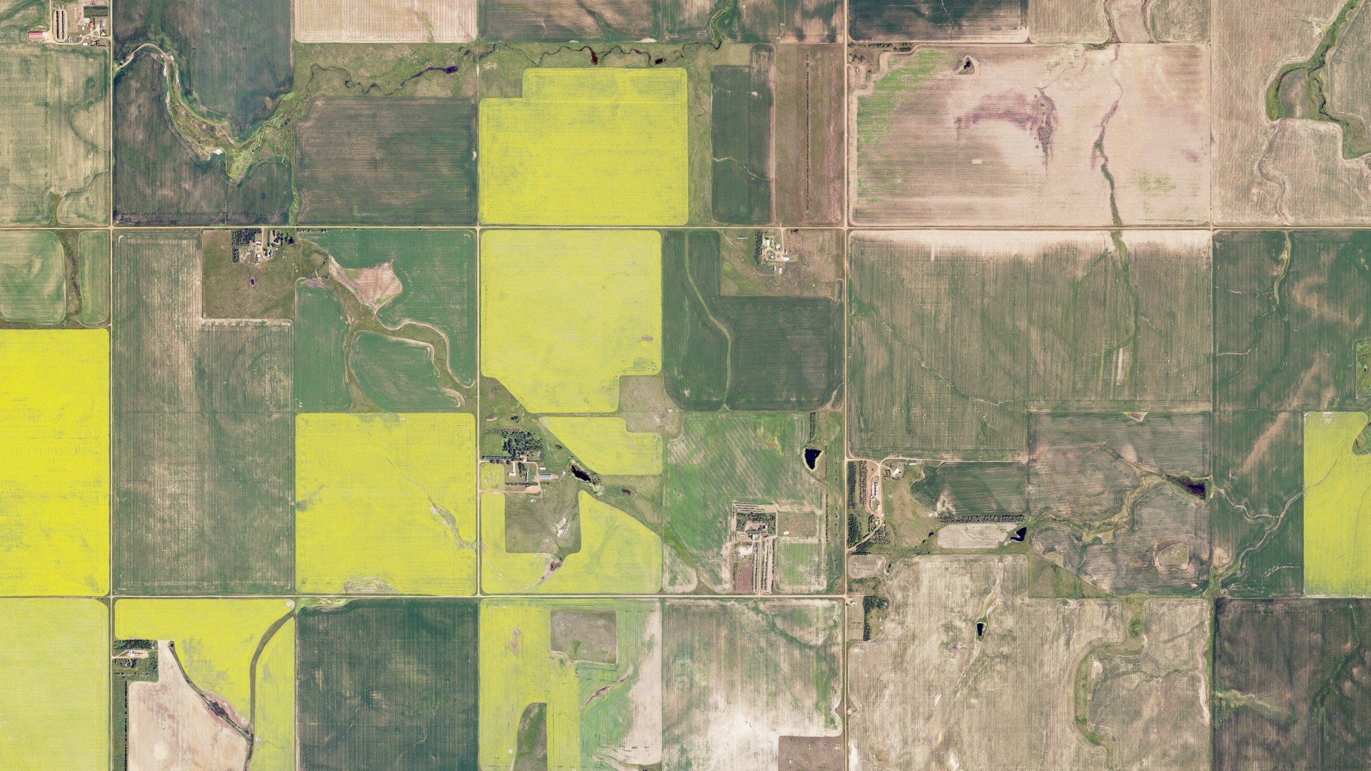 Aerial view of land around Rifle, North Dakota