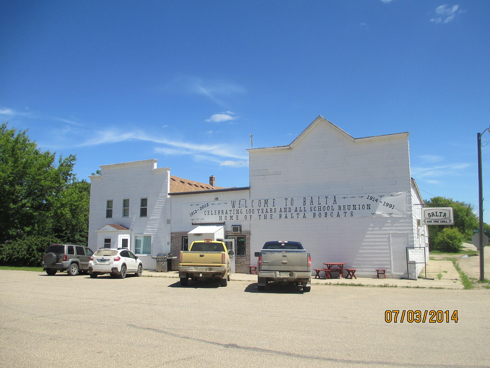 Downtown streets in Balta, North Dakota