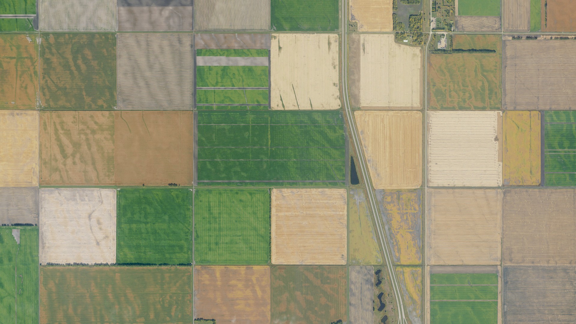 Aerial view of land around Lincoln, North Dakota