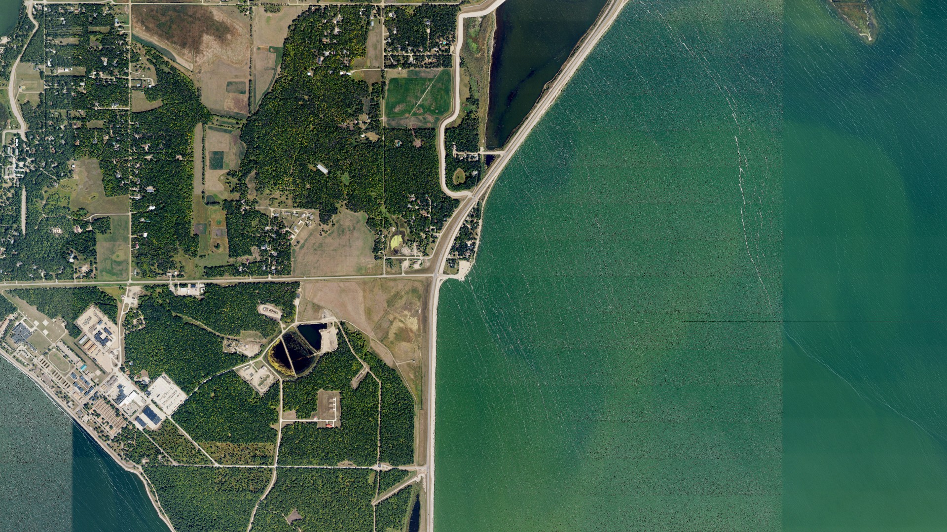 Aerial view of land around Creel, North Dakota