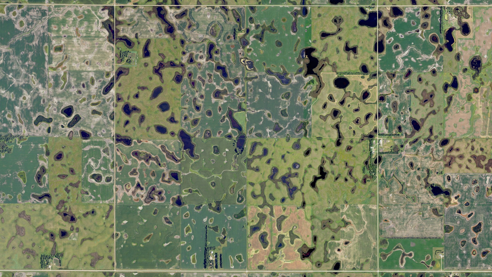 Aerial view of land around Bale, North Dakota