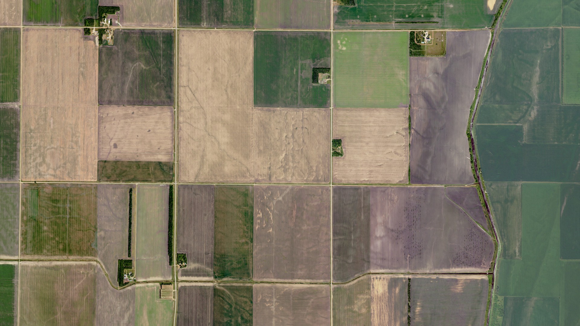 Natural-color aerial photograph of land around Fairmount, North Dakota