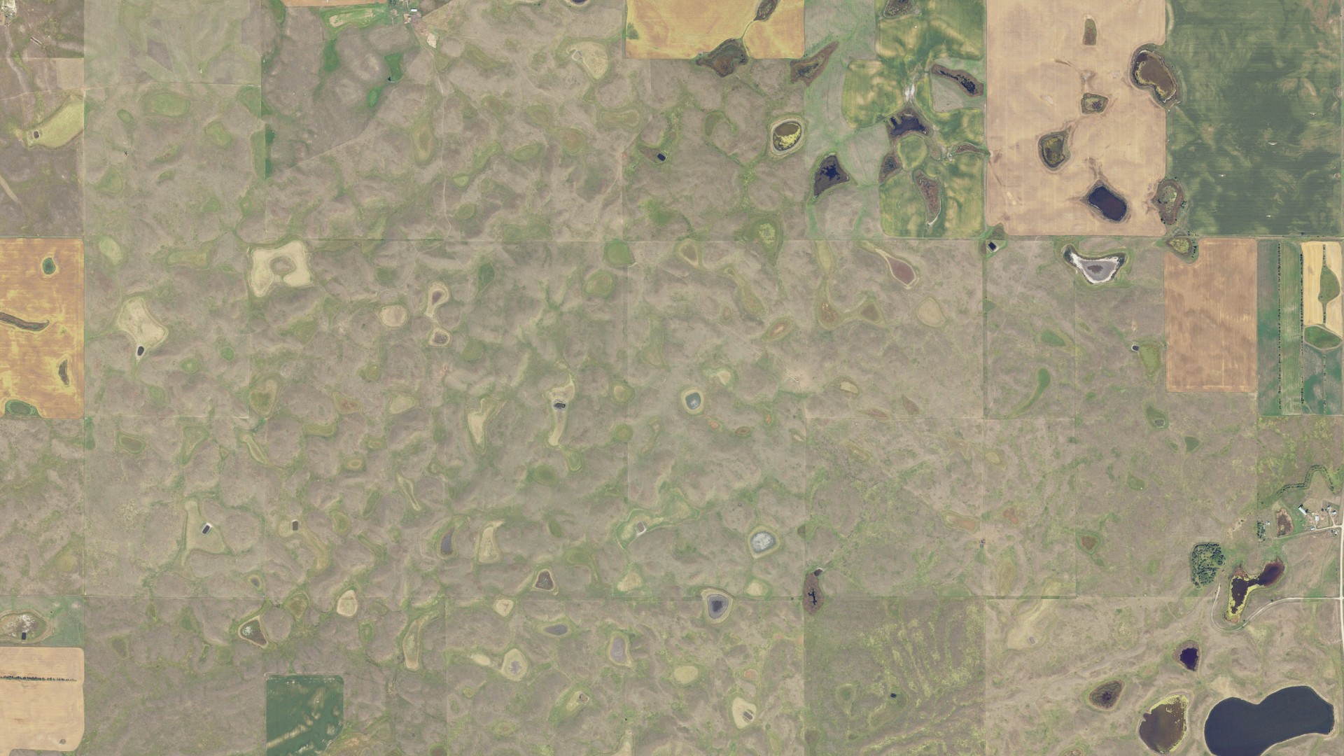 Aerial view of land around Edgemont, North Dakota