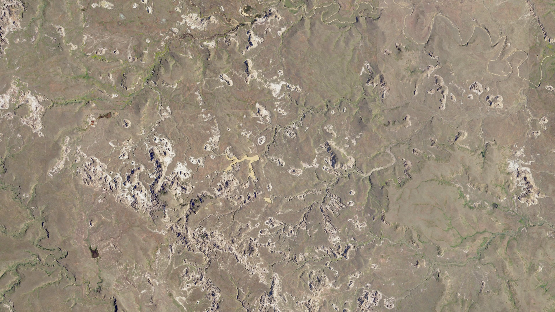 Aerial view of land around Bucklin, North Dakota