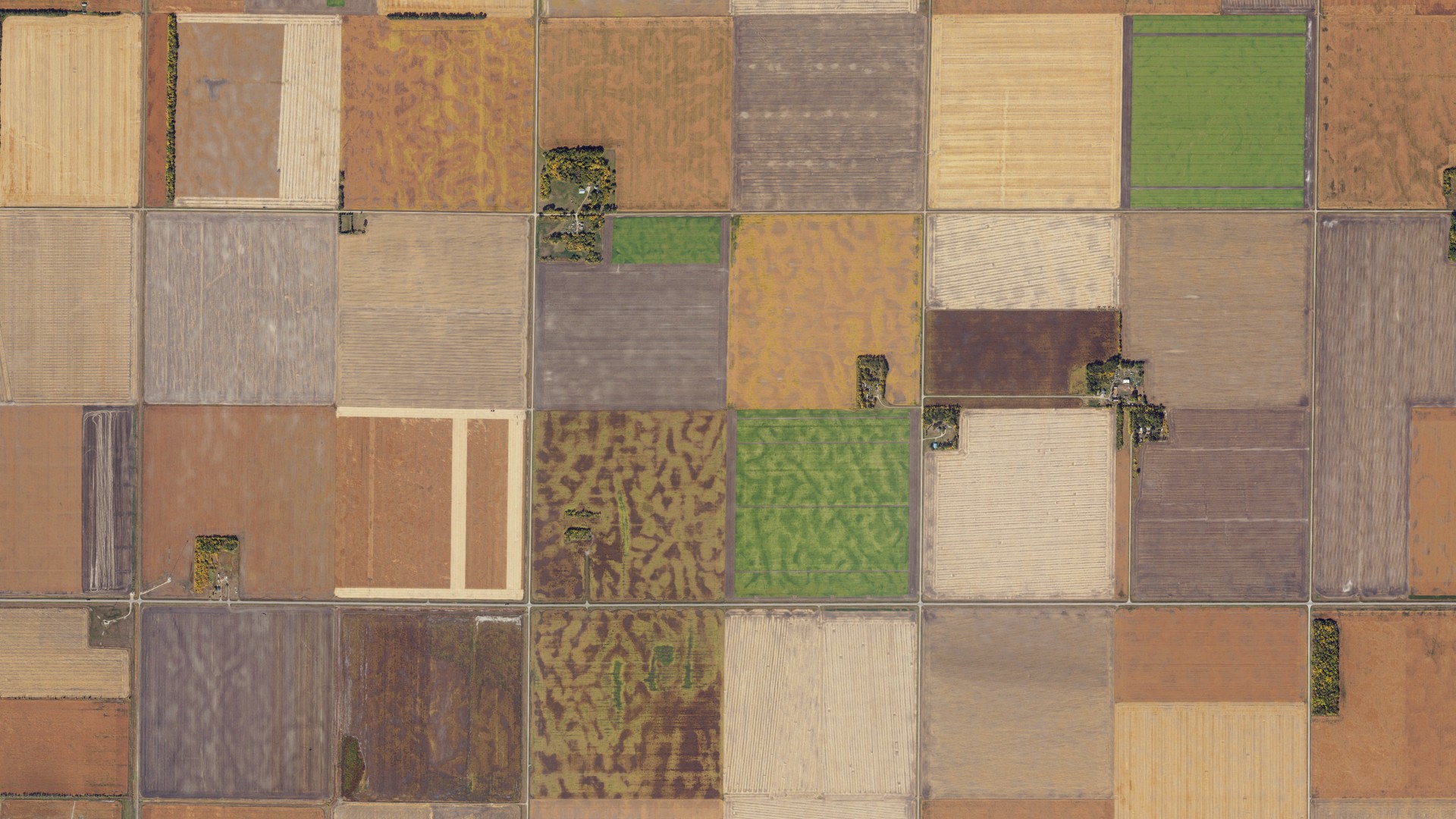 Aerial view of land around Eldorado, North Dakota