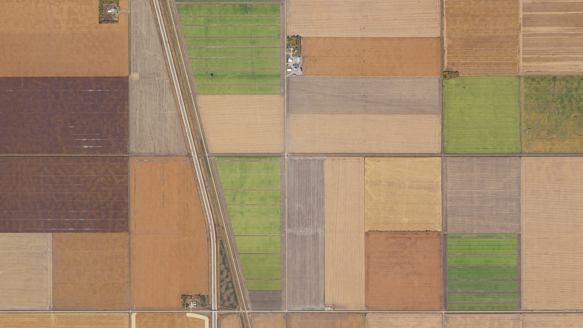 Aerial view of land around Kelso, North Dakota