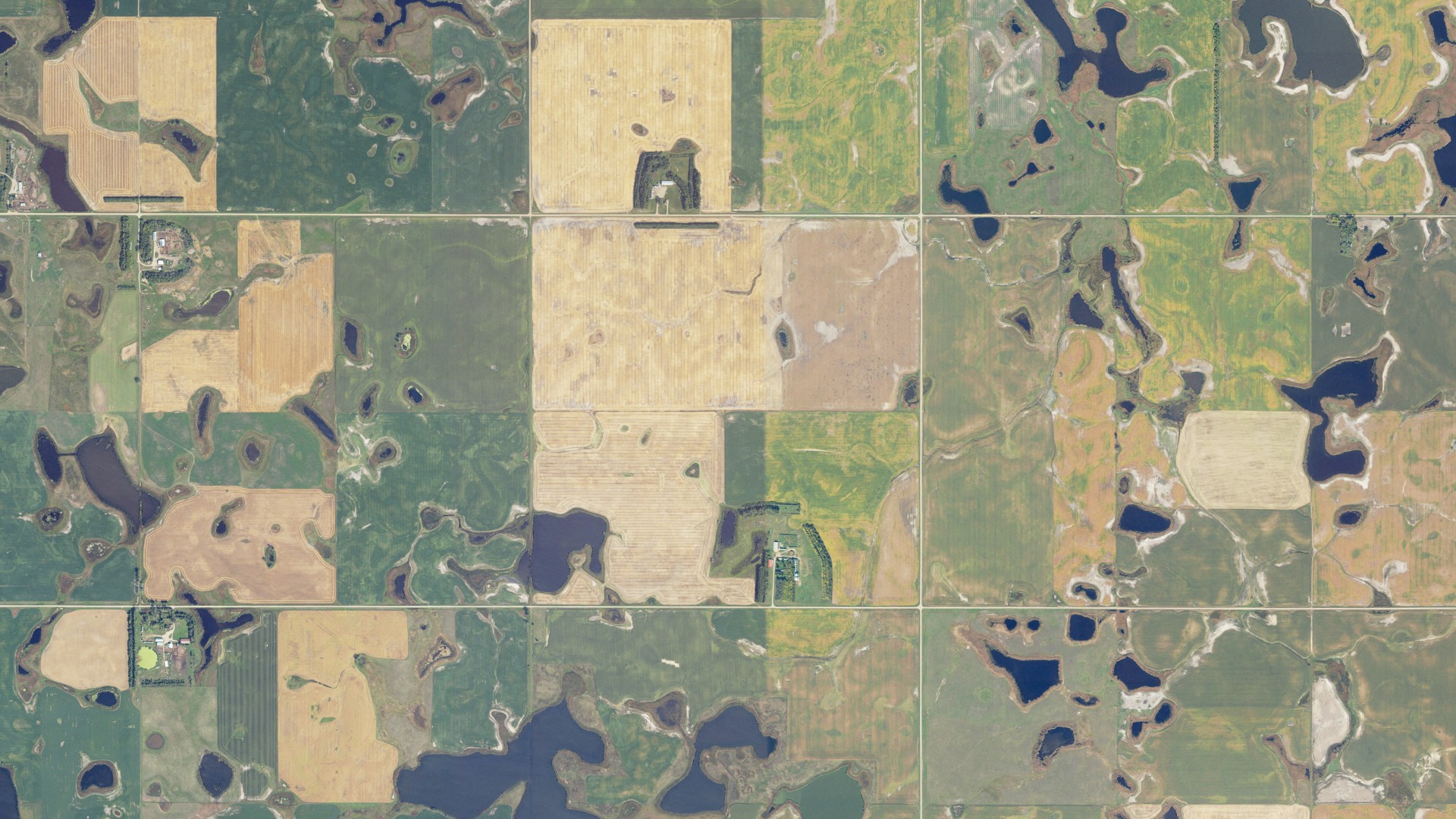 Aerial view of land around Berlin, North Dakota
