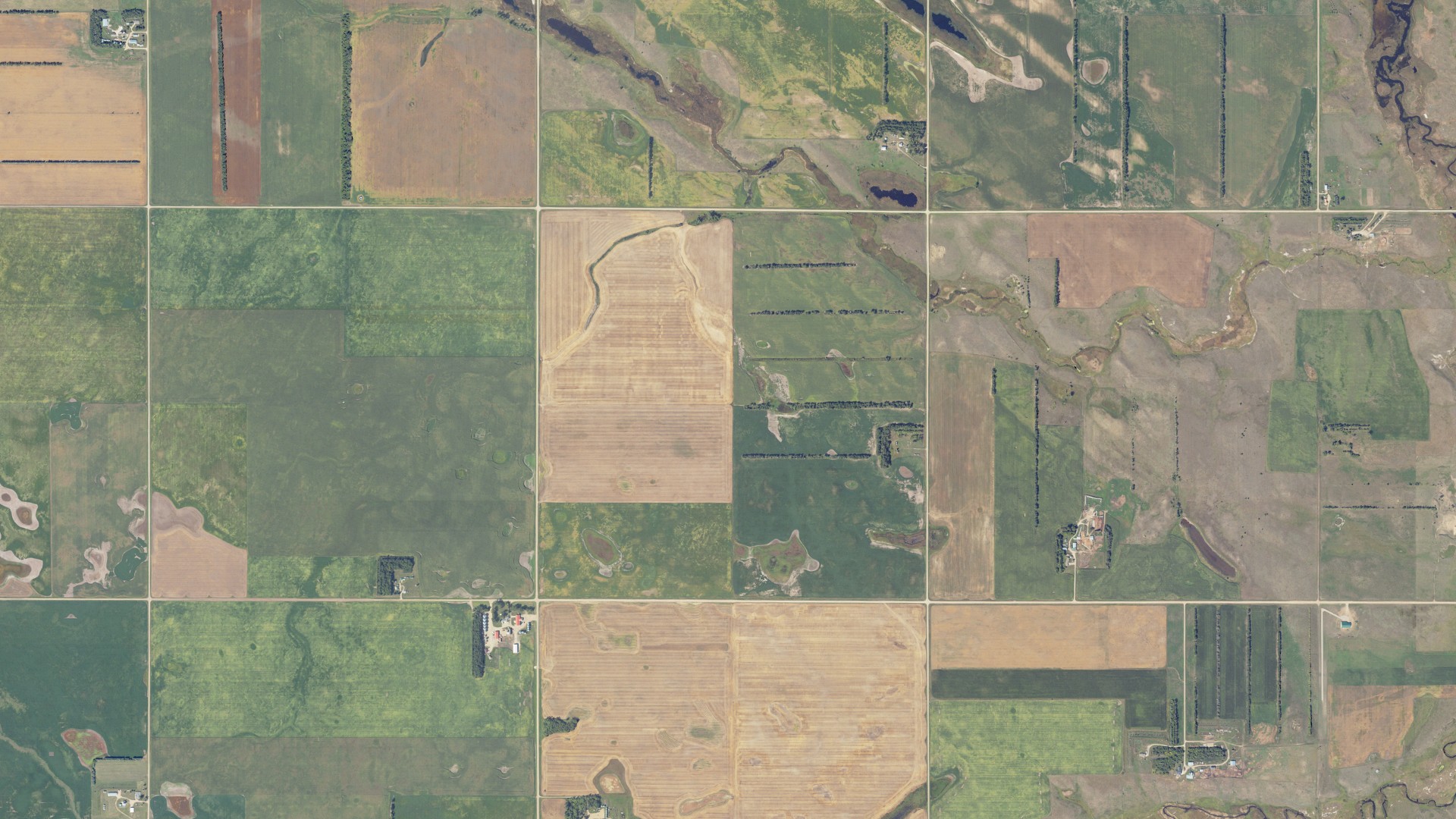 Aerial view of land around Western, North Dakota