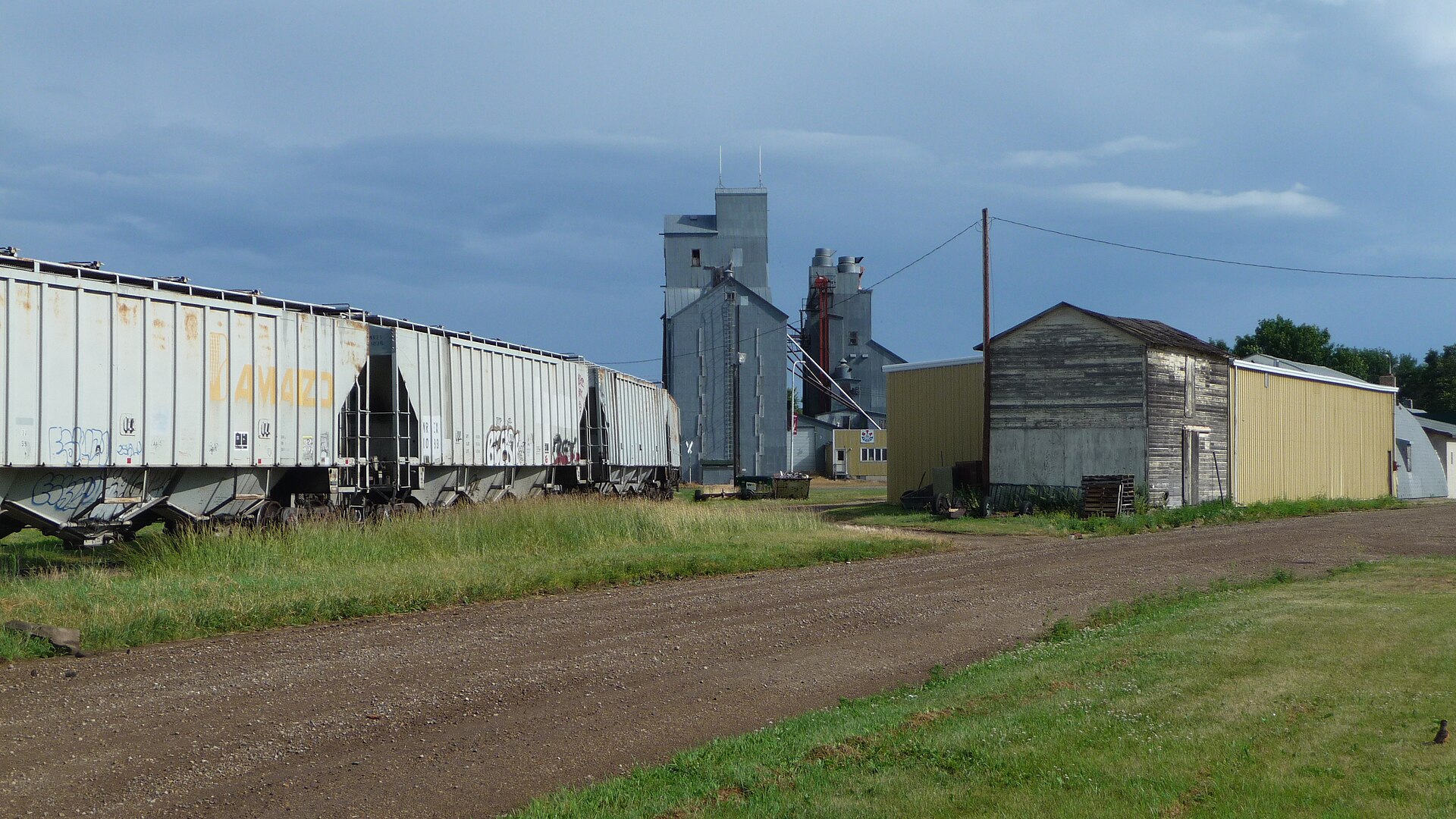 Grain elevators in Carrington, North Dakota, USA