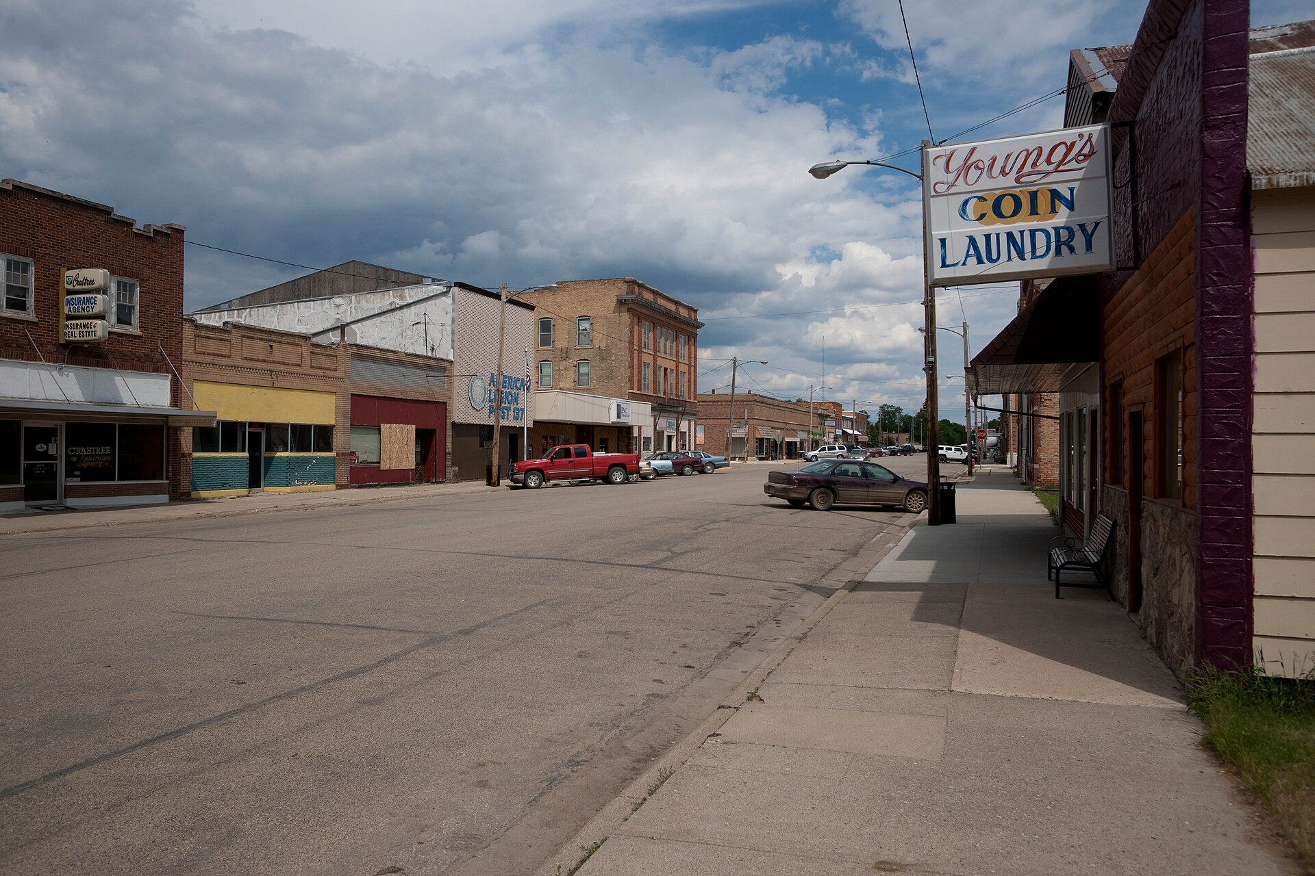 Downtown streets in Ellendale, North Dakota