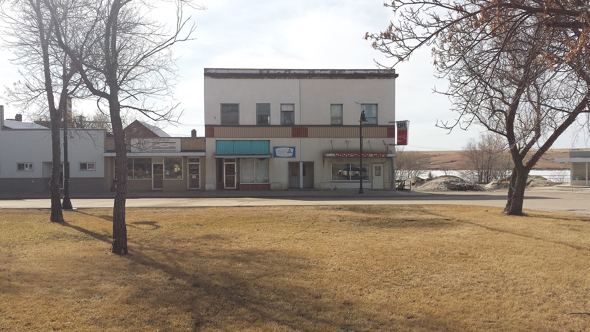 Downtown streets in Kenmare, North Dakota