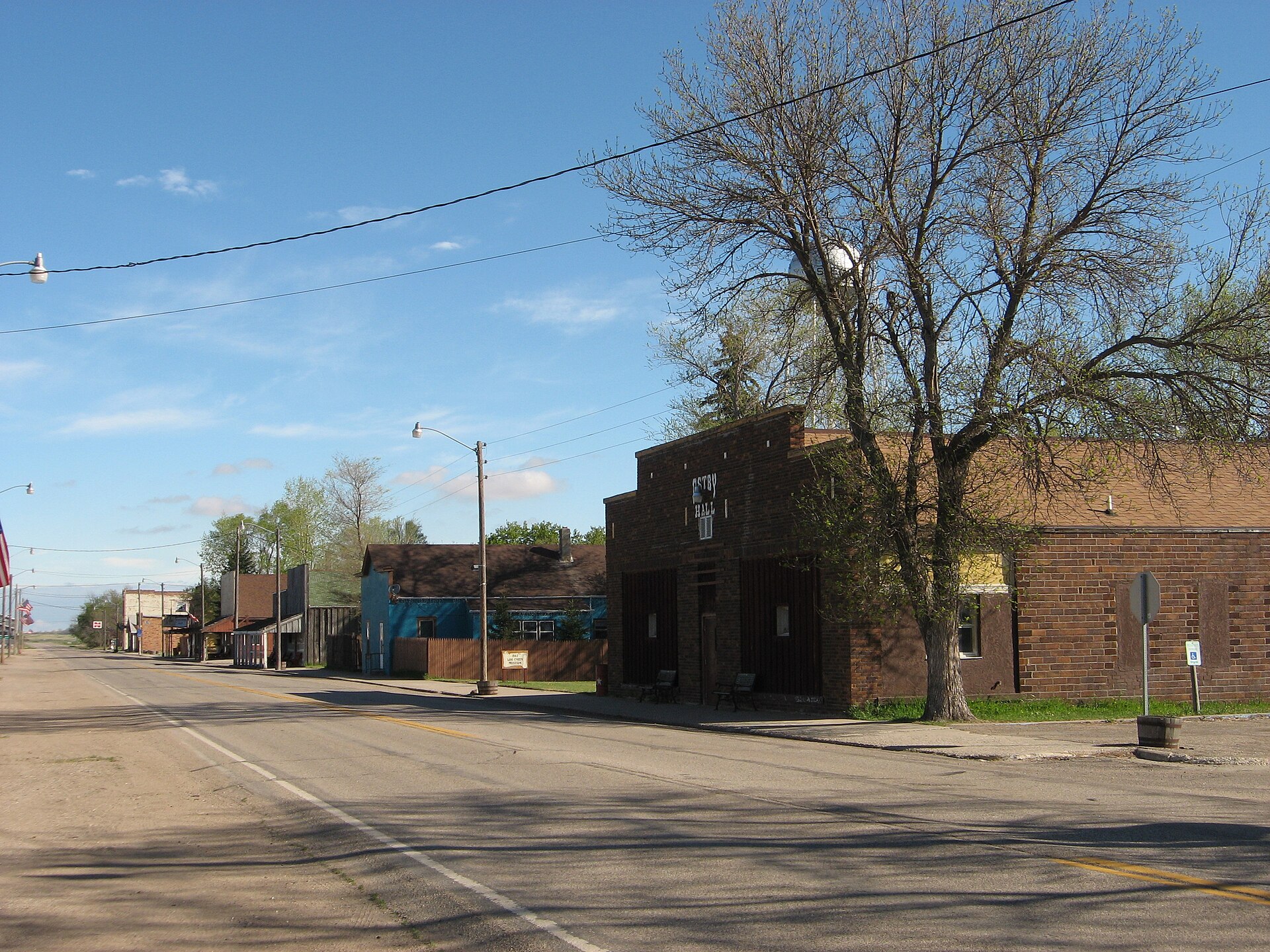 Street scene in Sheyenne, North Dakota