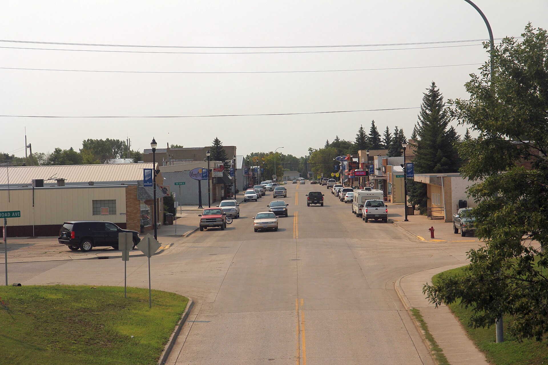 Downtown streets in Stanley, North Dakota