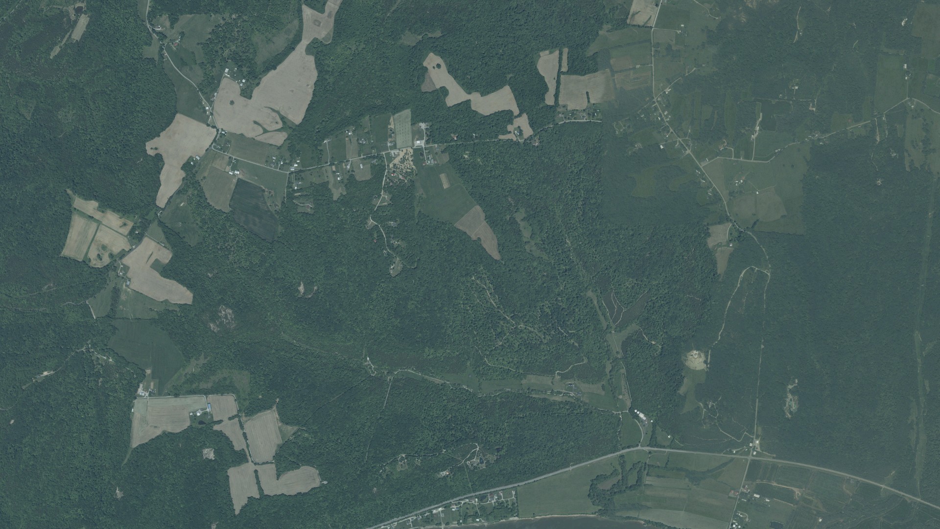 Aerial view of land around Monroe, Ohio