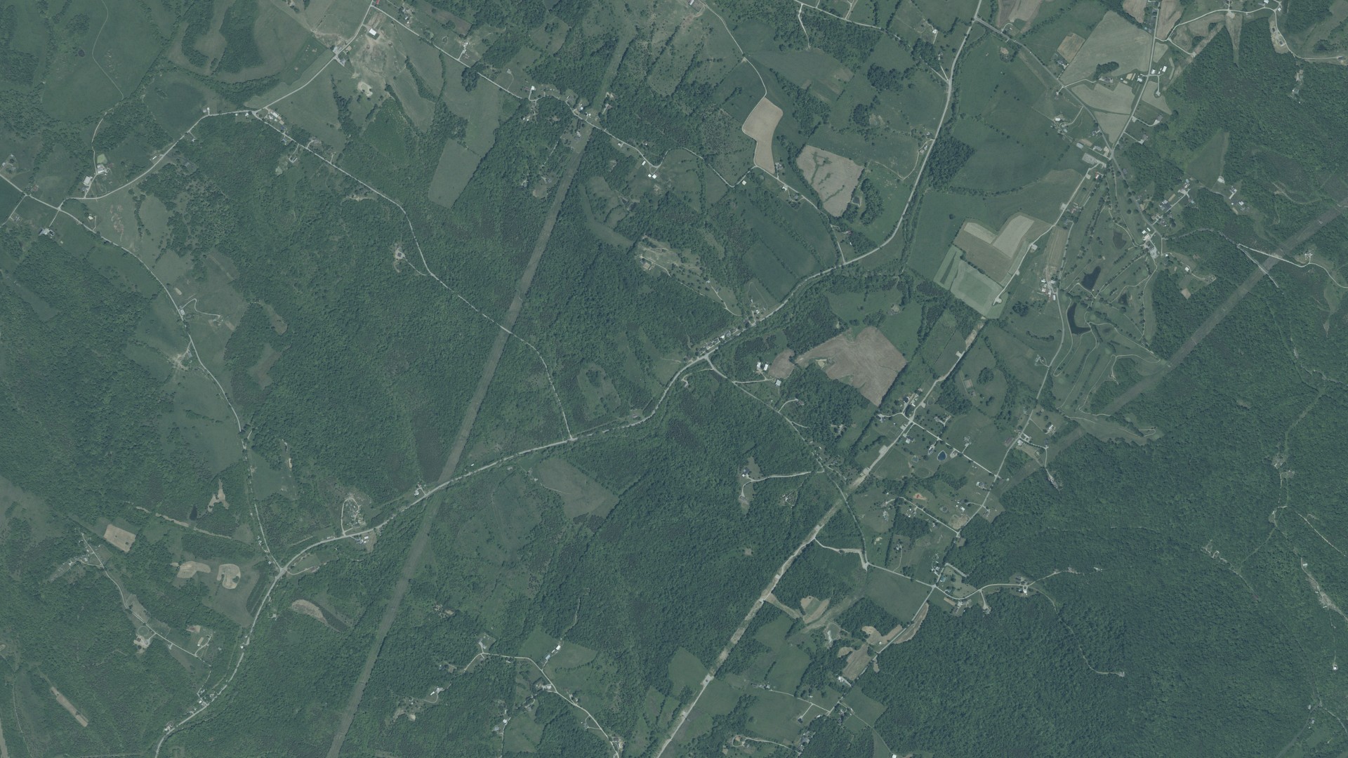 Aerial view of land around Sprigg, Ohio