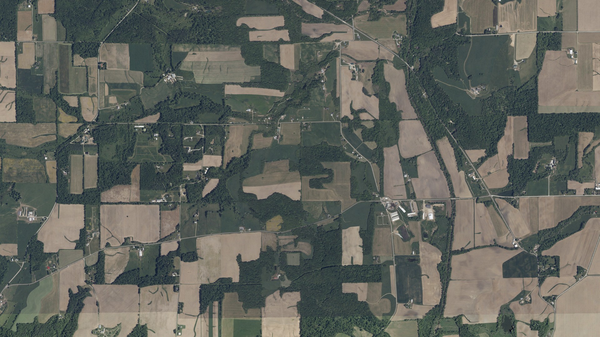 Aerial view of land around Lake, Ohio