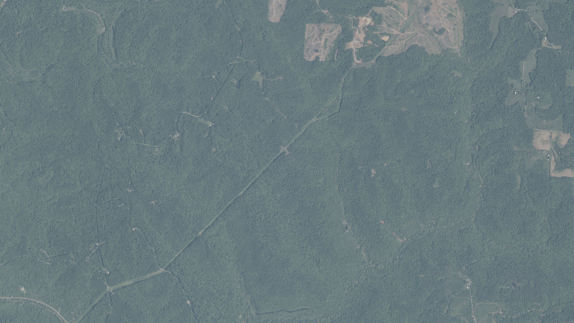 Aerial view of land around Bern, Ohio