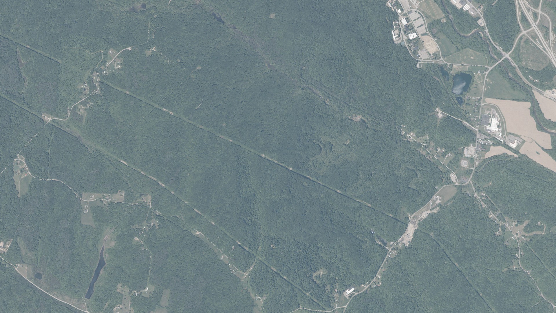 Natural-color aerial photograph of land around York, Ohio