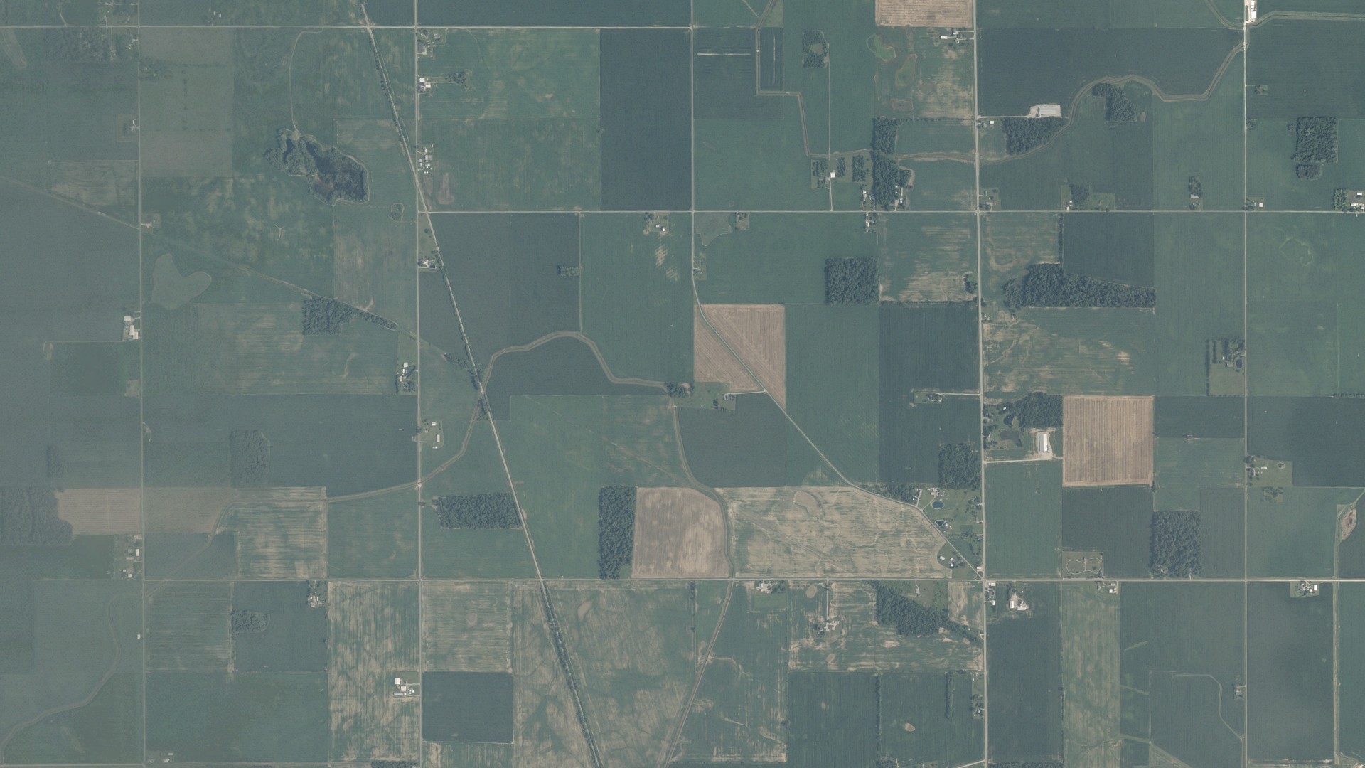 Natural-color aerial photograph of land around Clay, Ohio