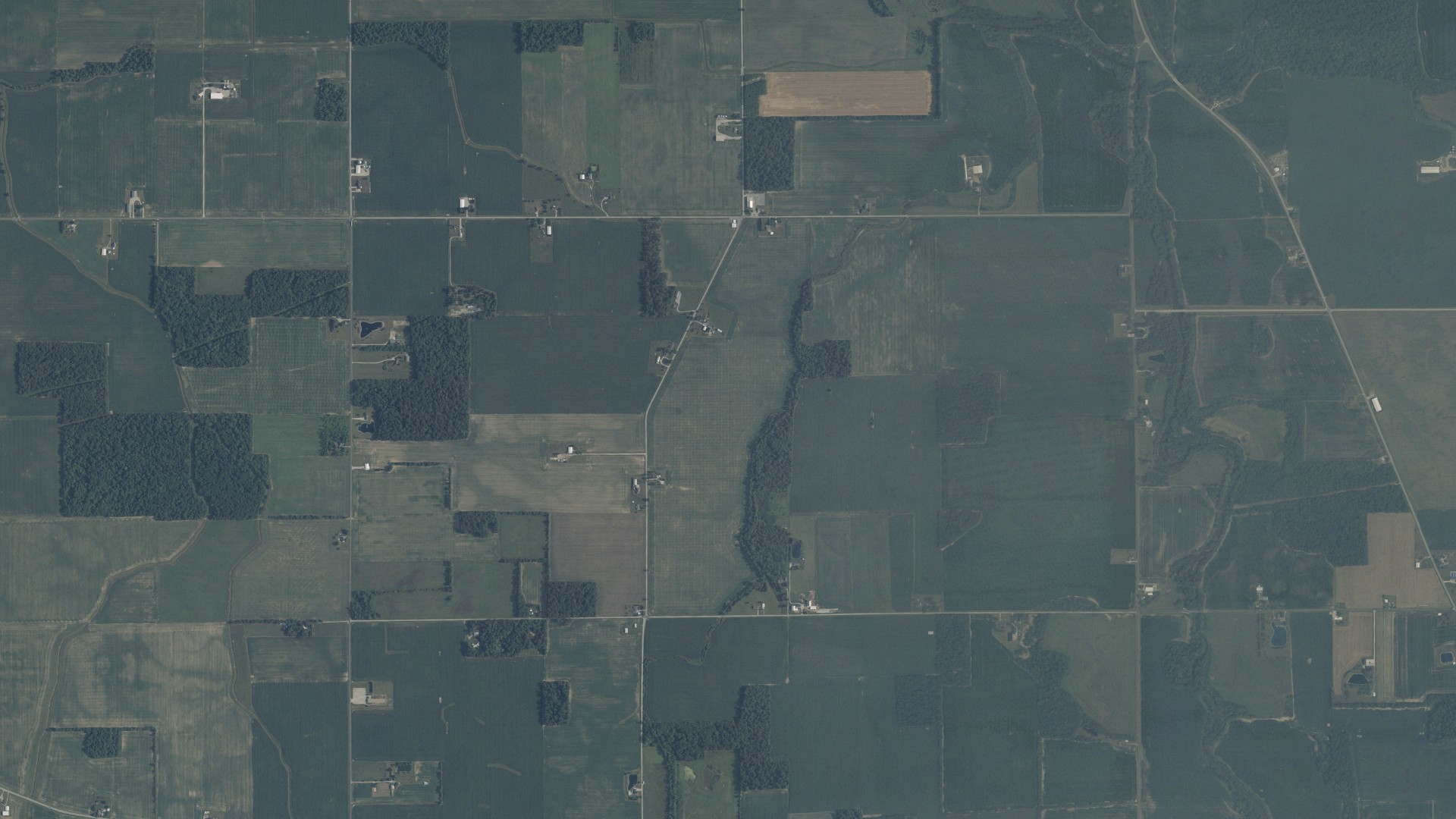 Aerial view of land around Logan, Ohio