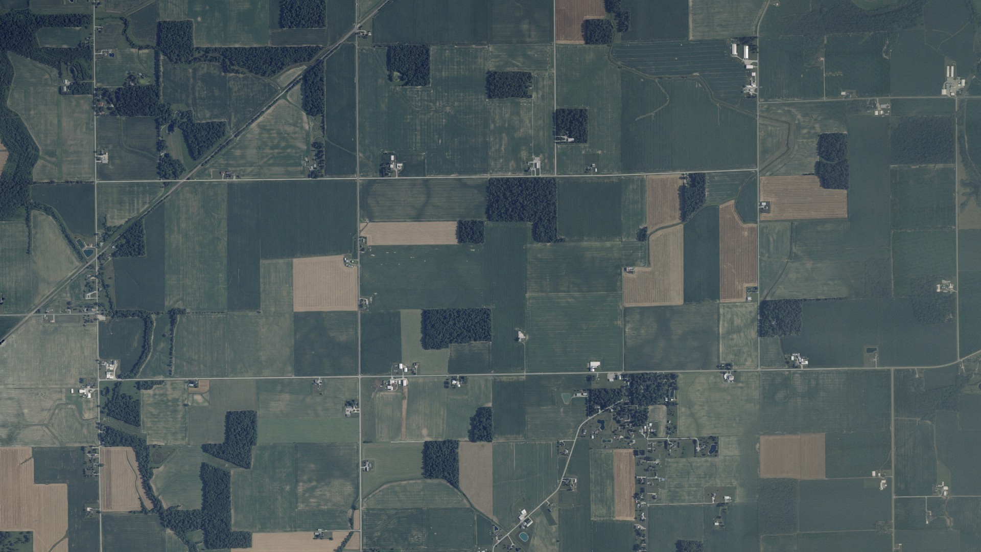 Aerial view of land around Moulton, Ohio