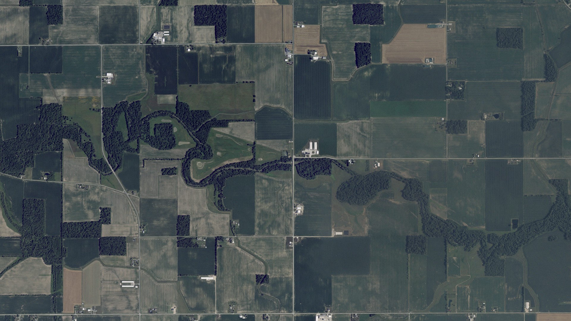 Aerial view of land around Salem, Ohio